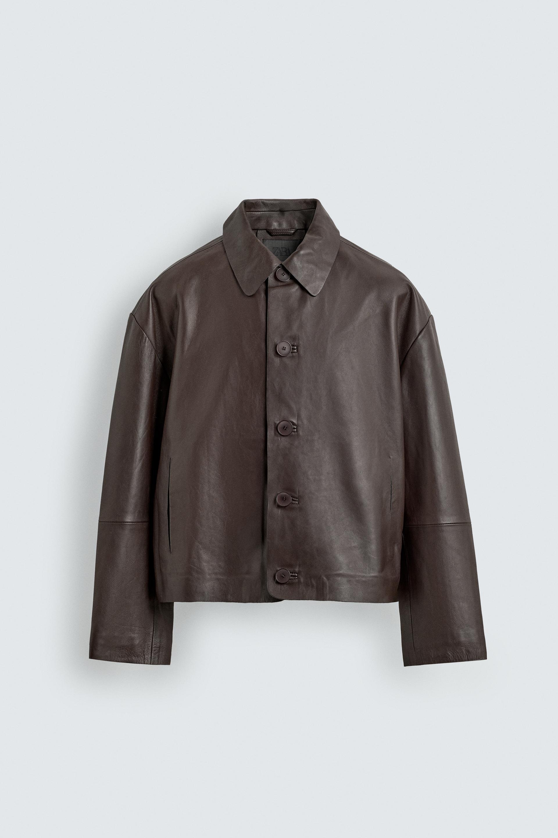 LEATHER BOXY FIT JACKET by ZARA