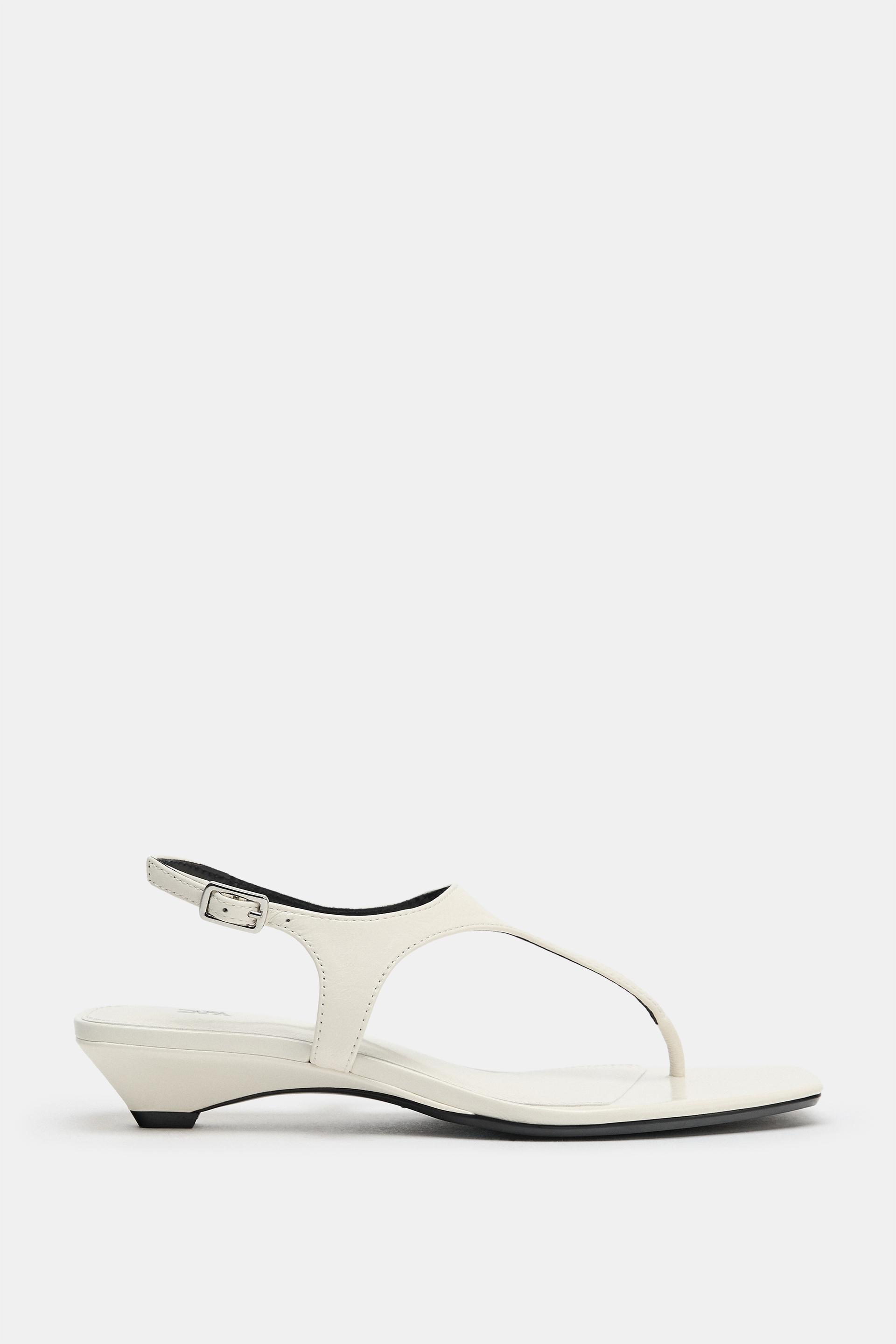 LEATHER BUCKLE STRAP SANDALS by ZARA