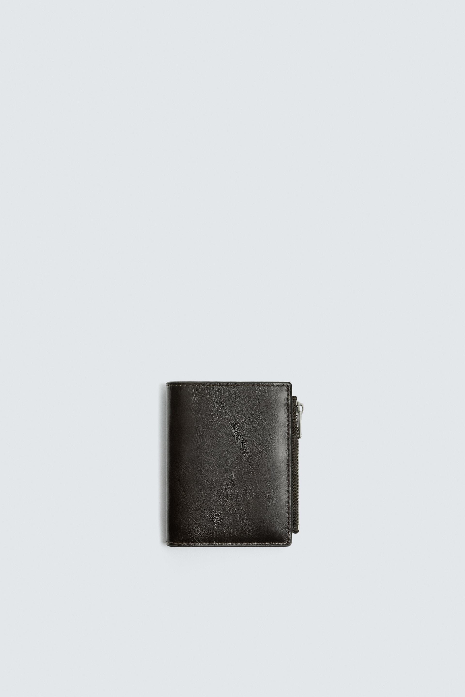 LEATHER COIN PURSE WALLET by ZARA