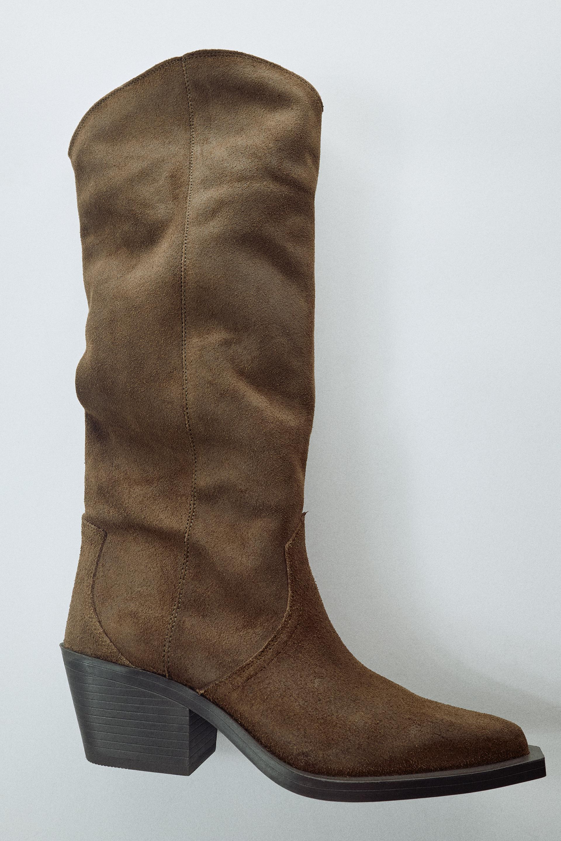 LEATHER COWBOY BOOTS by ZARA