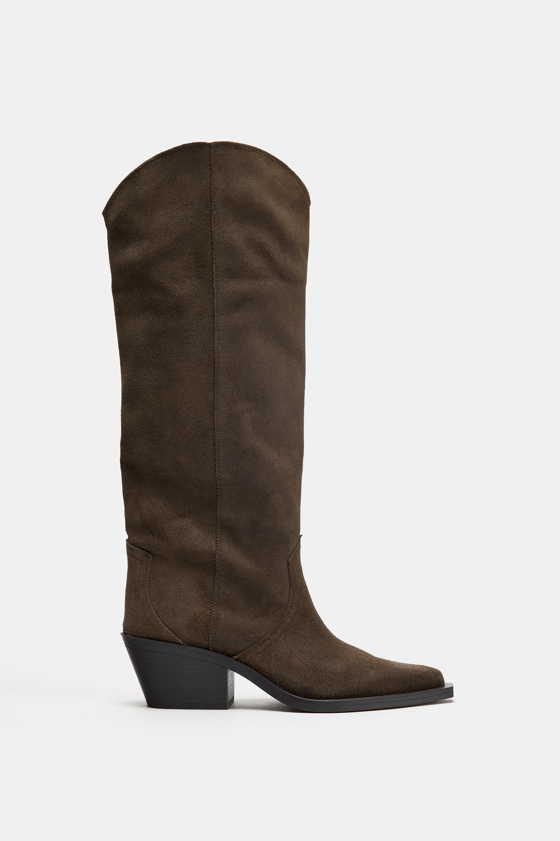 LEATHER COWBOY BOOTS by ZARA