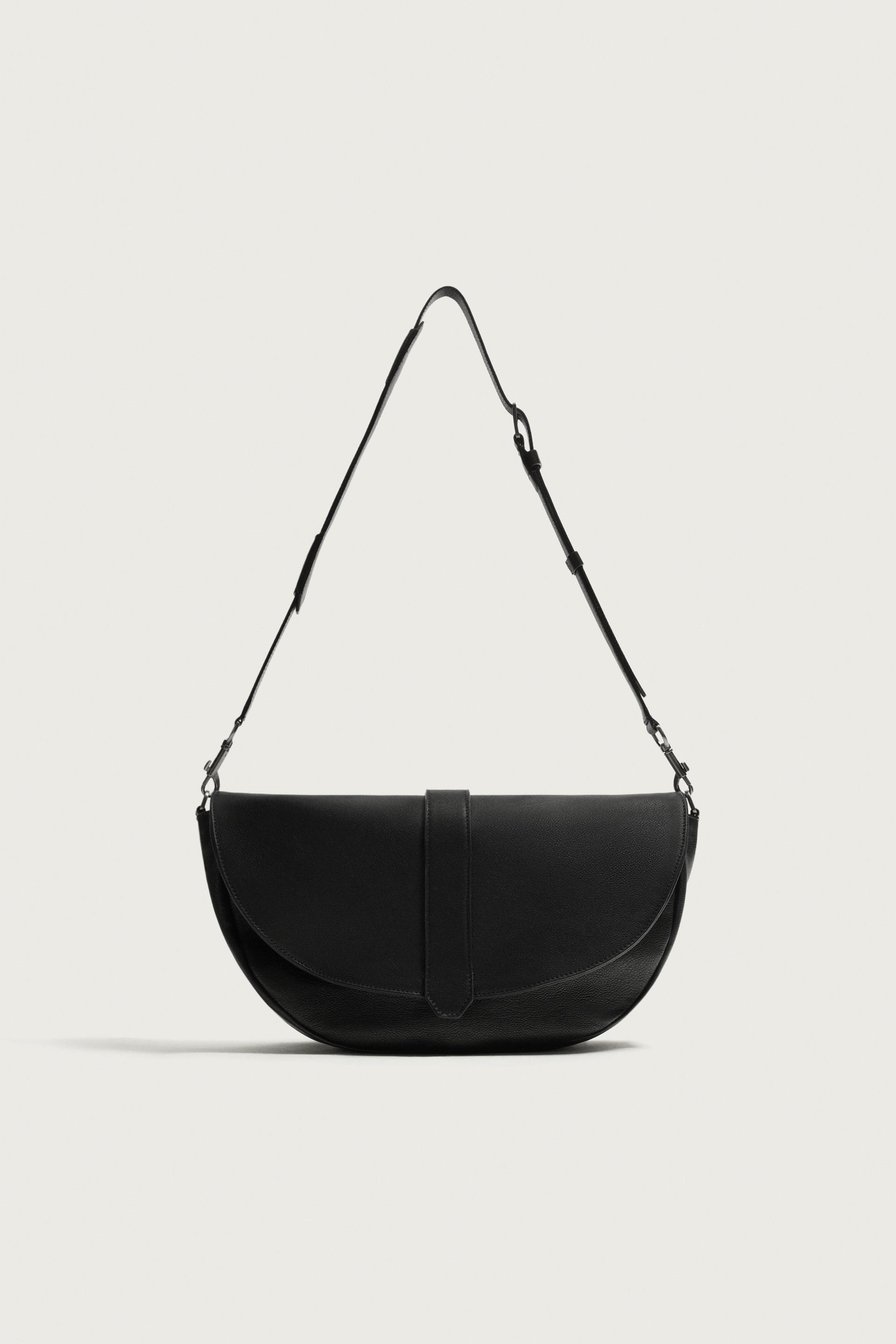 LEATHER CROSSBODY BAG by ZARA