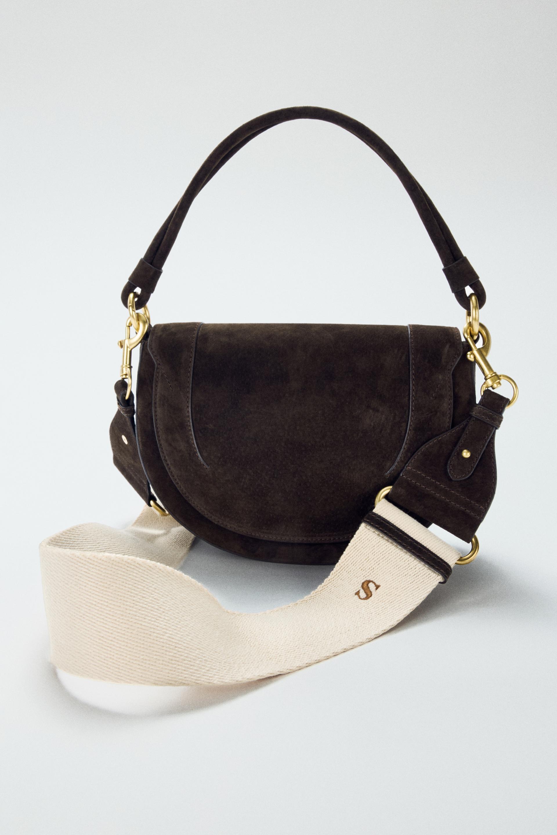 LEATHER CROSSBODY BAG by ZARA