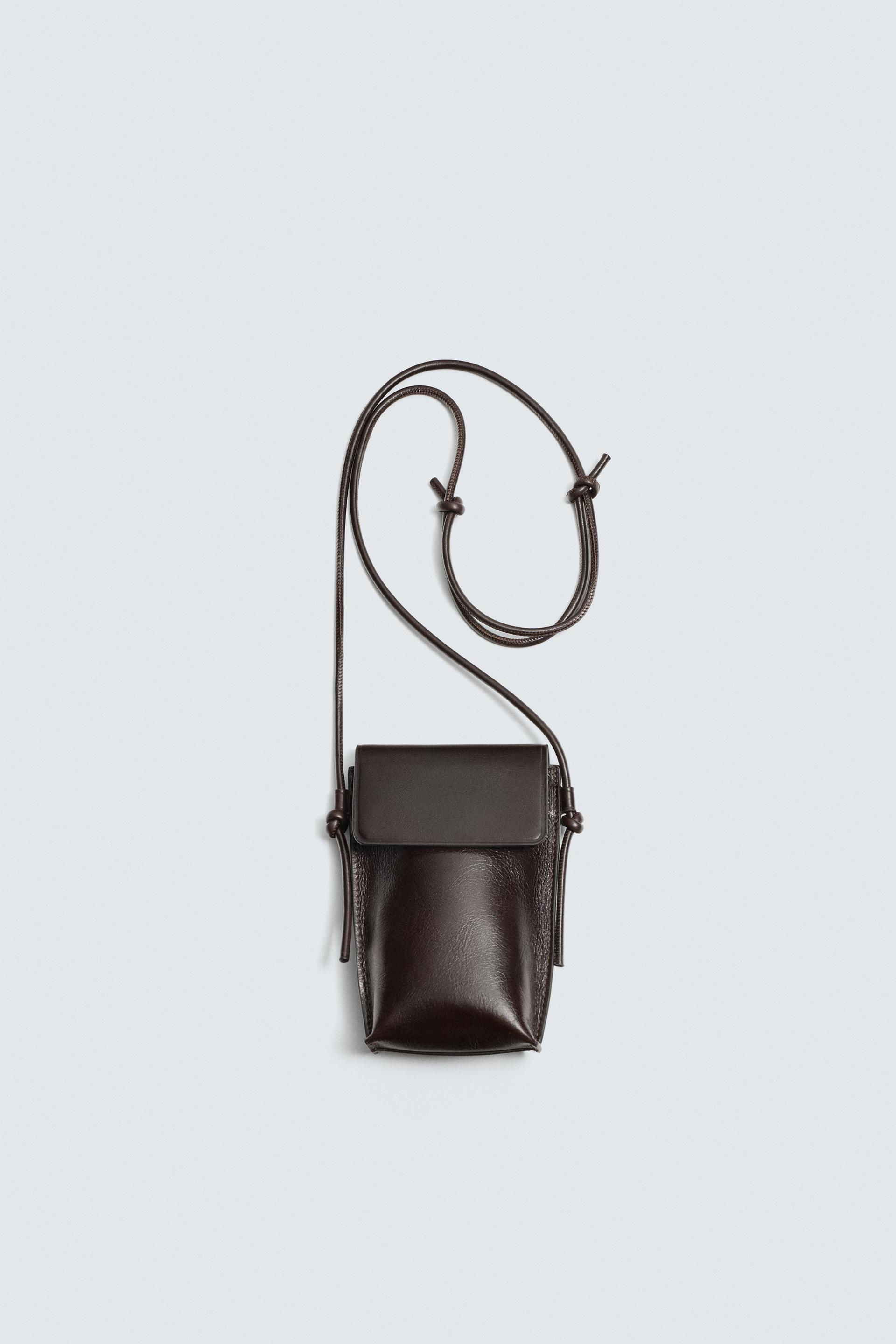 LEATHER CROSSBODY BAG by ZARA