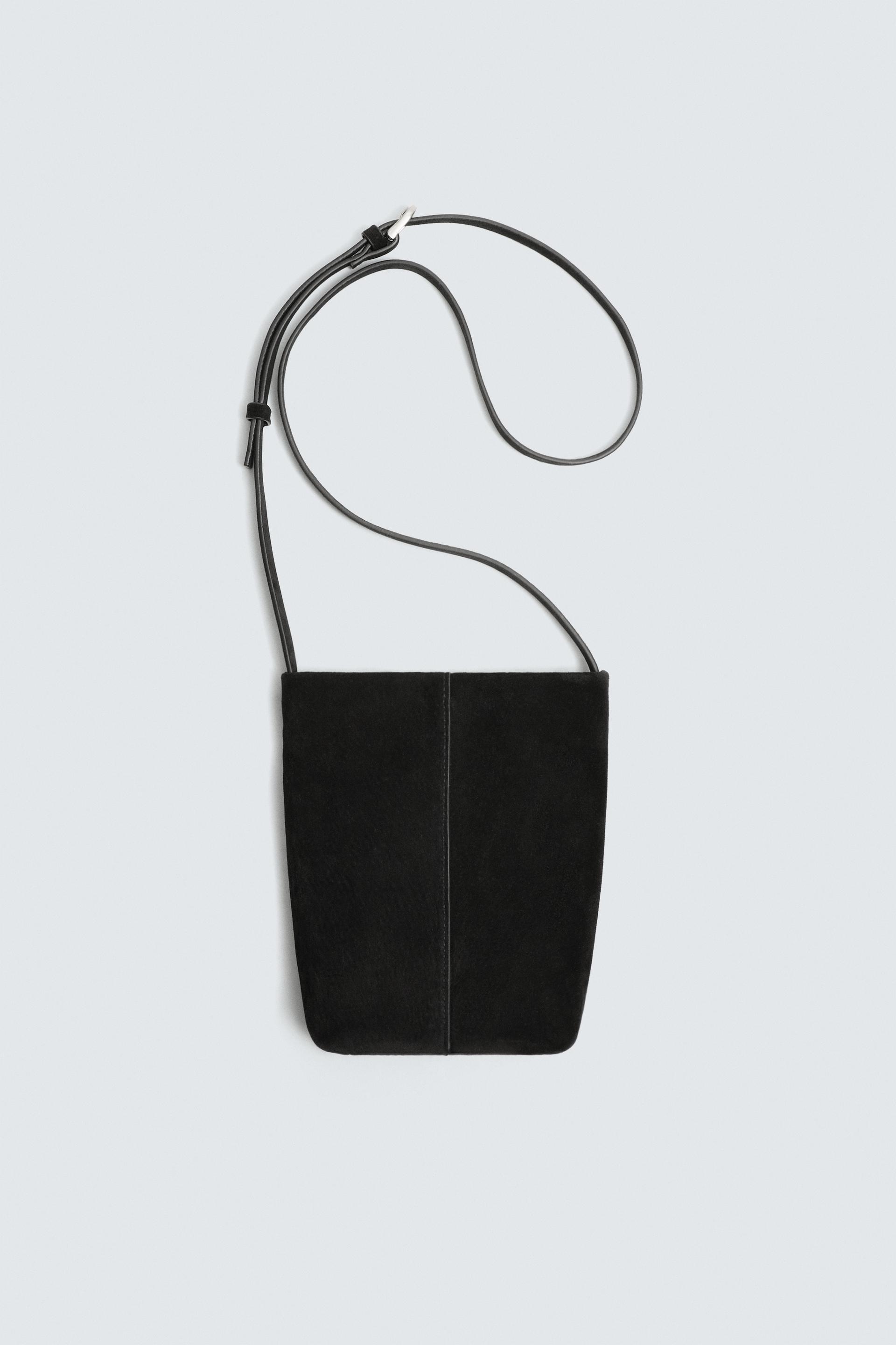 LEATHER CROSSBODY BAG by ZARA