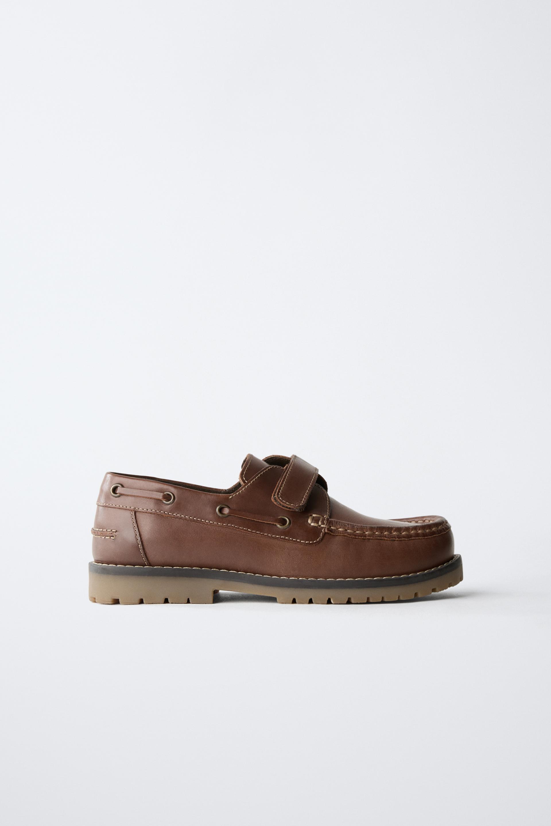 LEATHER DECK SHOES by ZARA