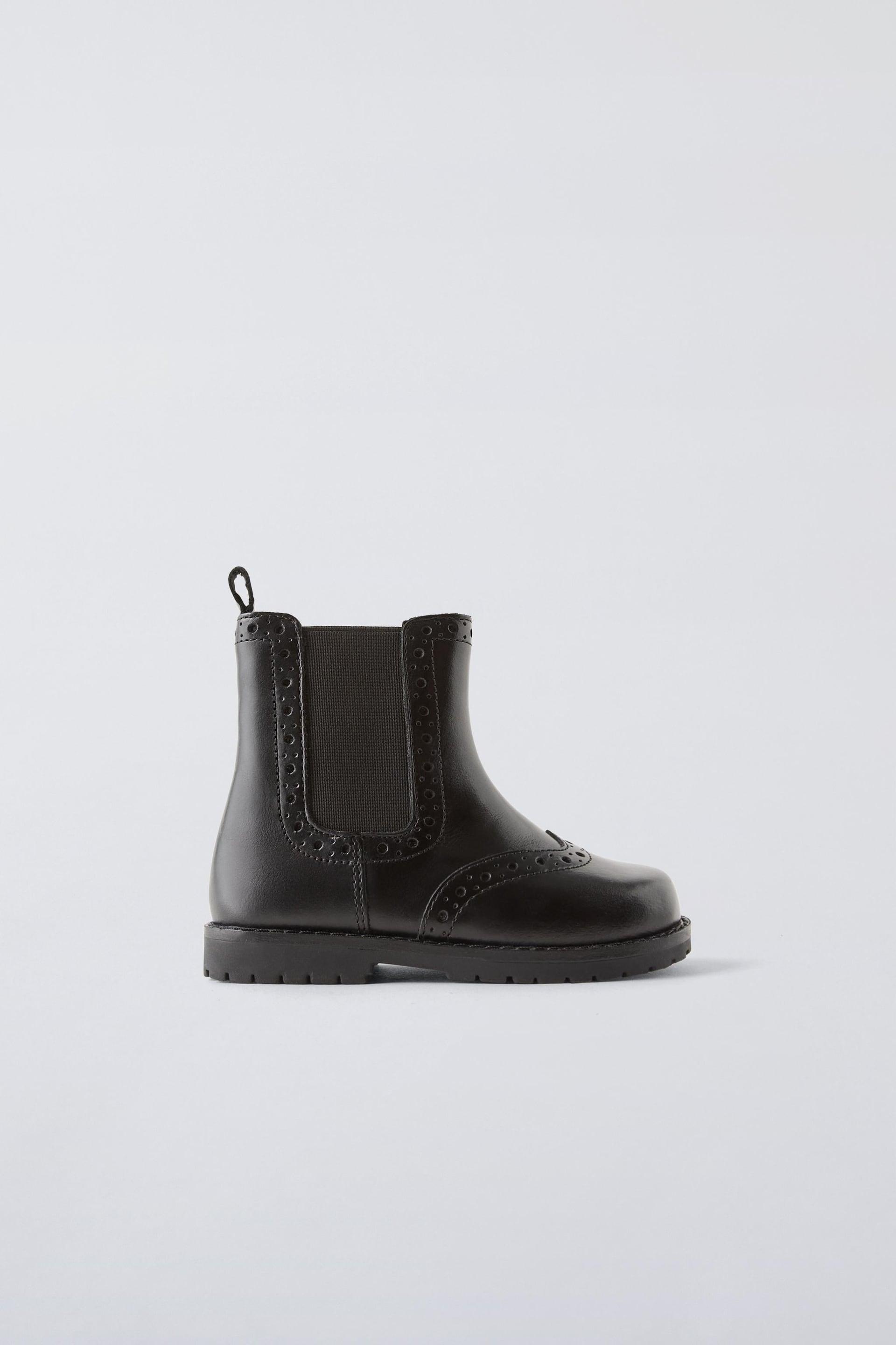 LEATHER DIE-CUT BOOTS by ZARA