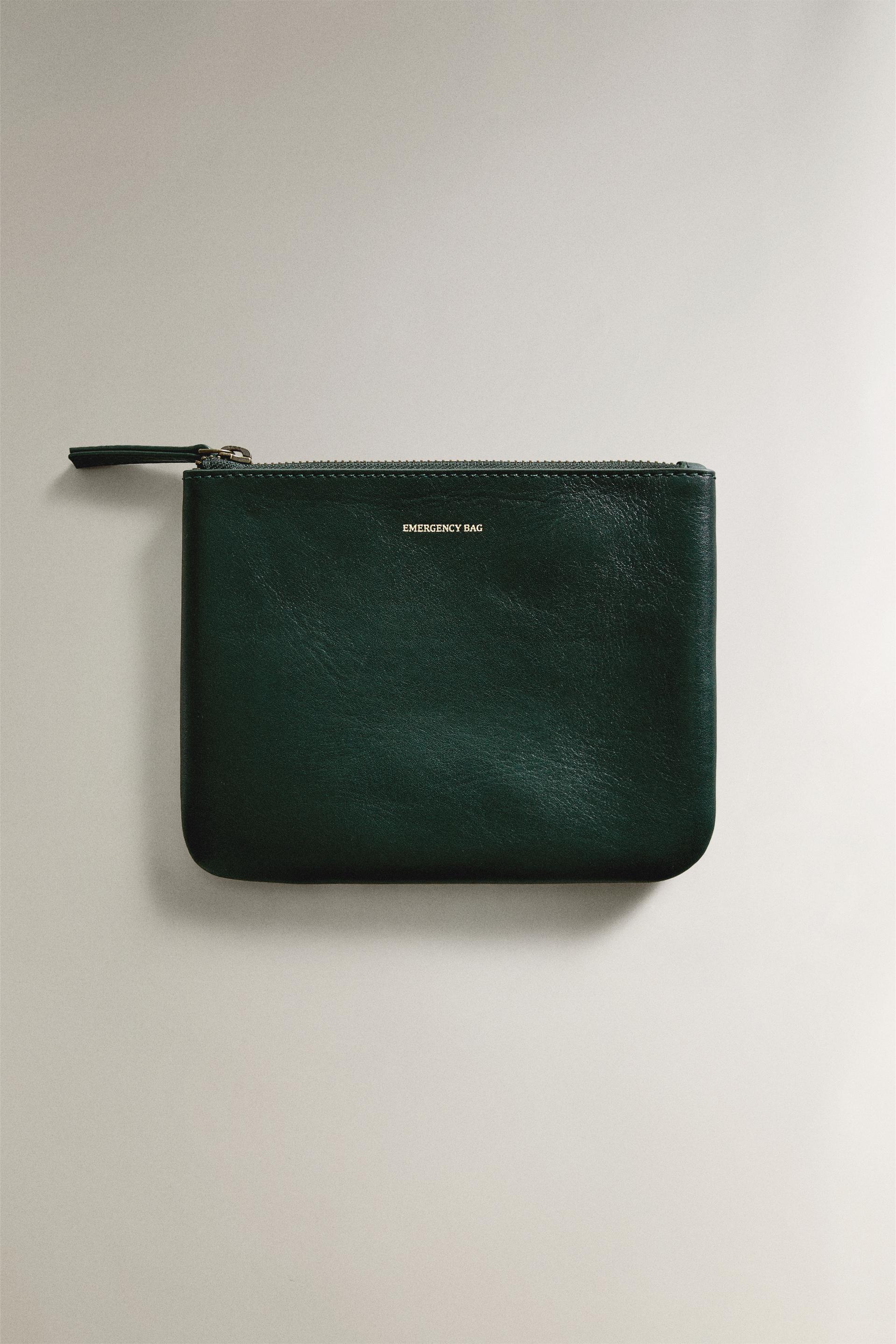 LEATHER "EMERGENCY BAG" MAKEUP BAG by ZARA