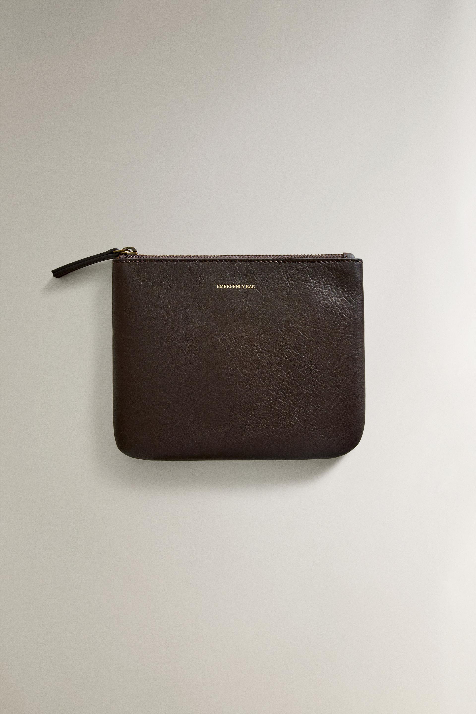 LEATHER "EMERGENCY BAG" MAKEUP BAG by ZARA