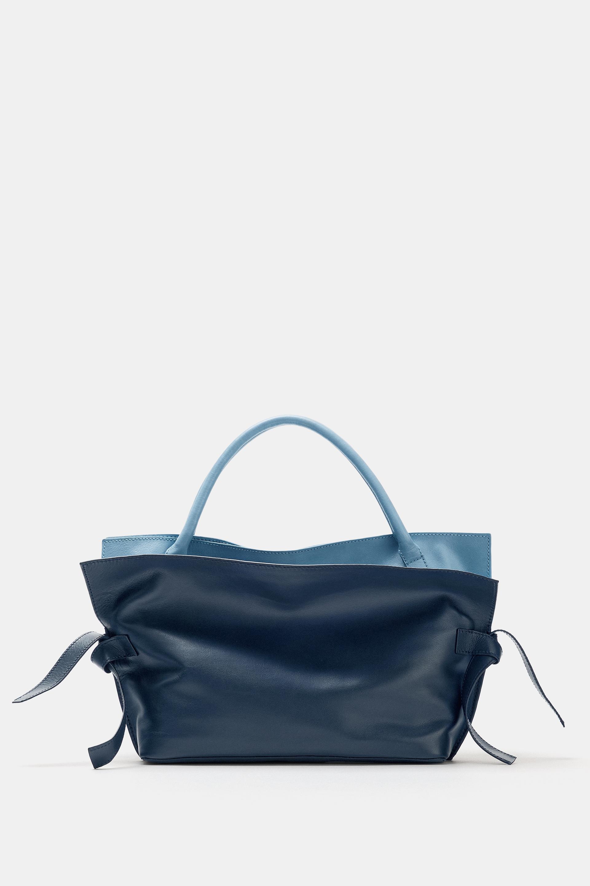 LEATHER FLAP BAG by ZARA