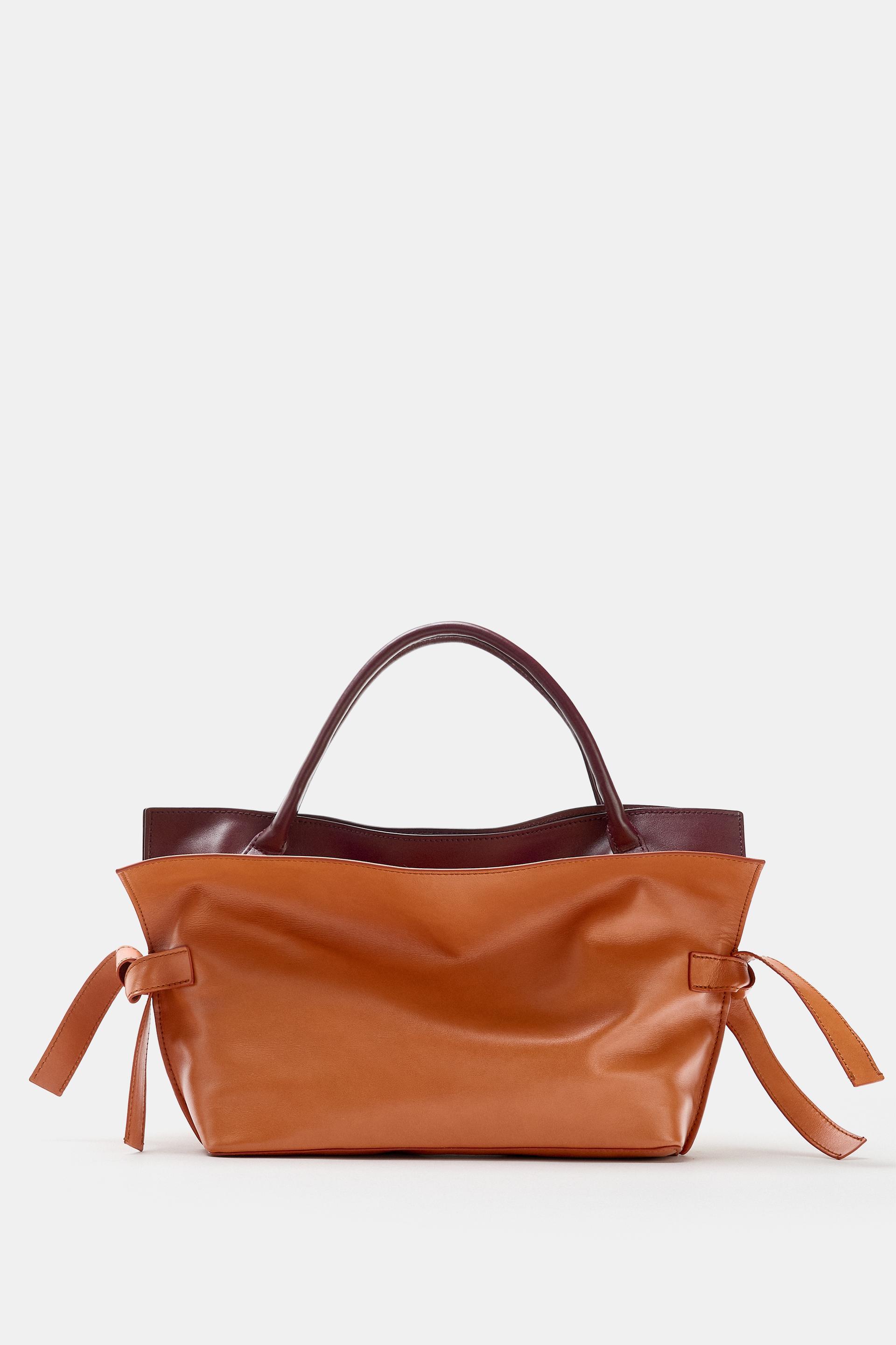 LEATHER FLAP BAG by ZARA
