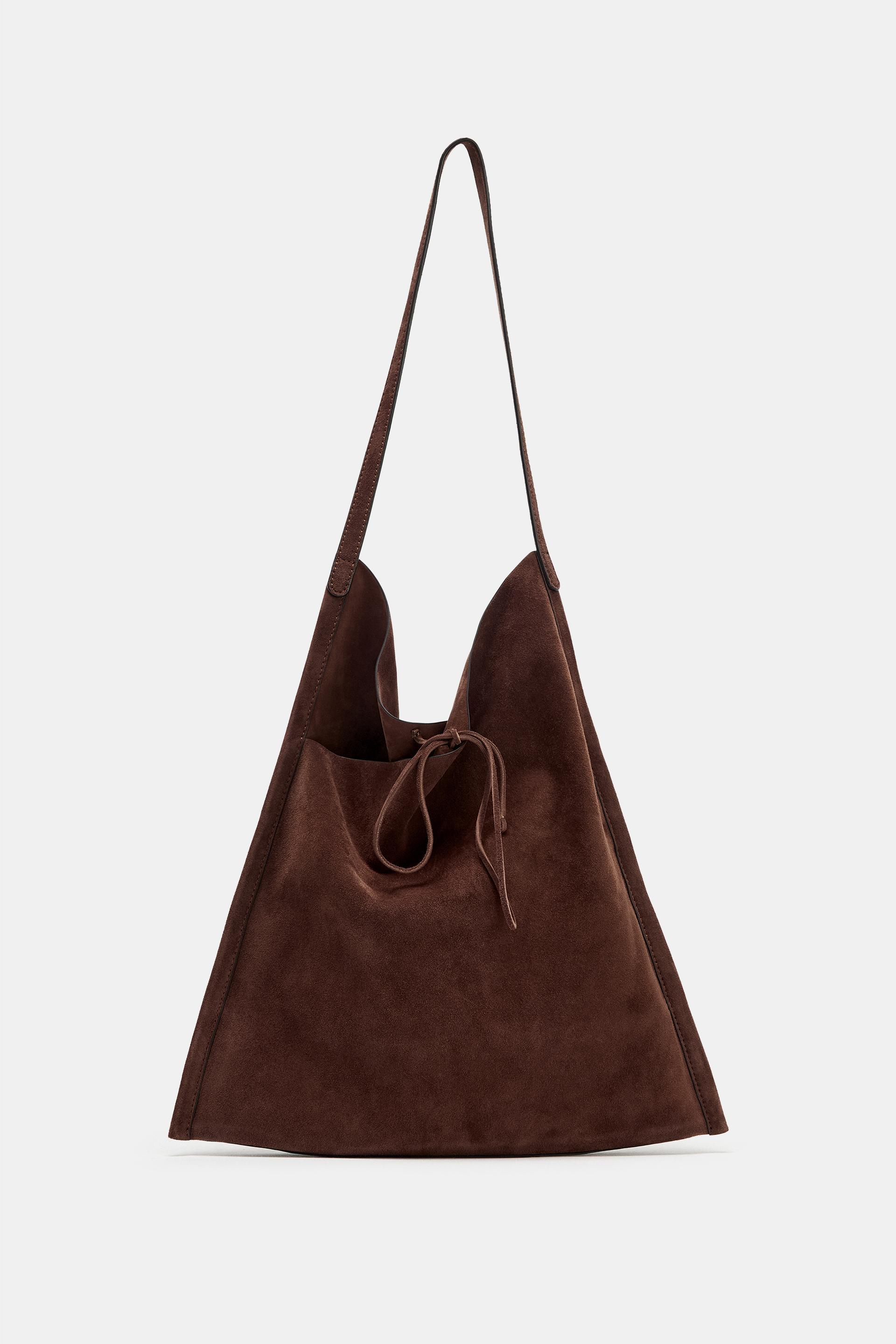 LEATHER FLAT BAG WITH BOW by ZARA