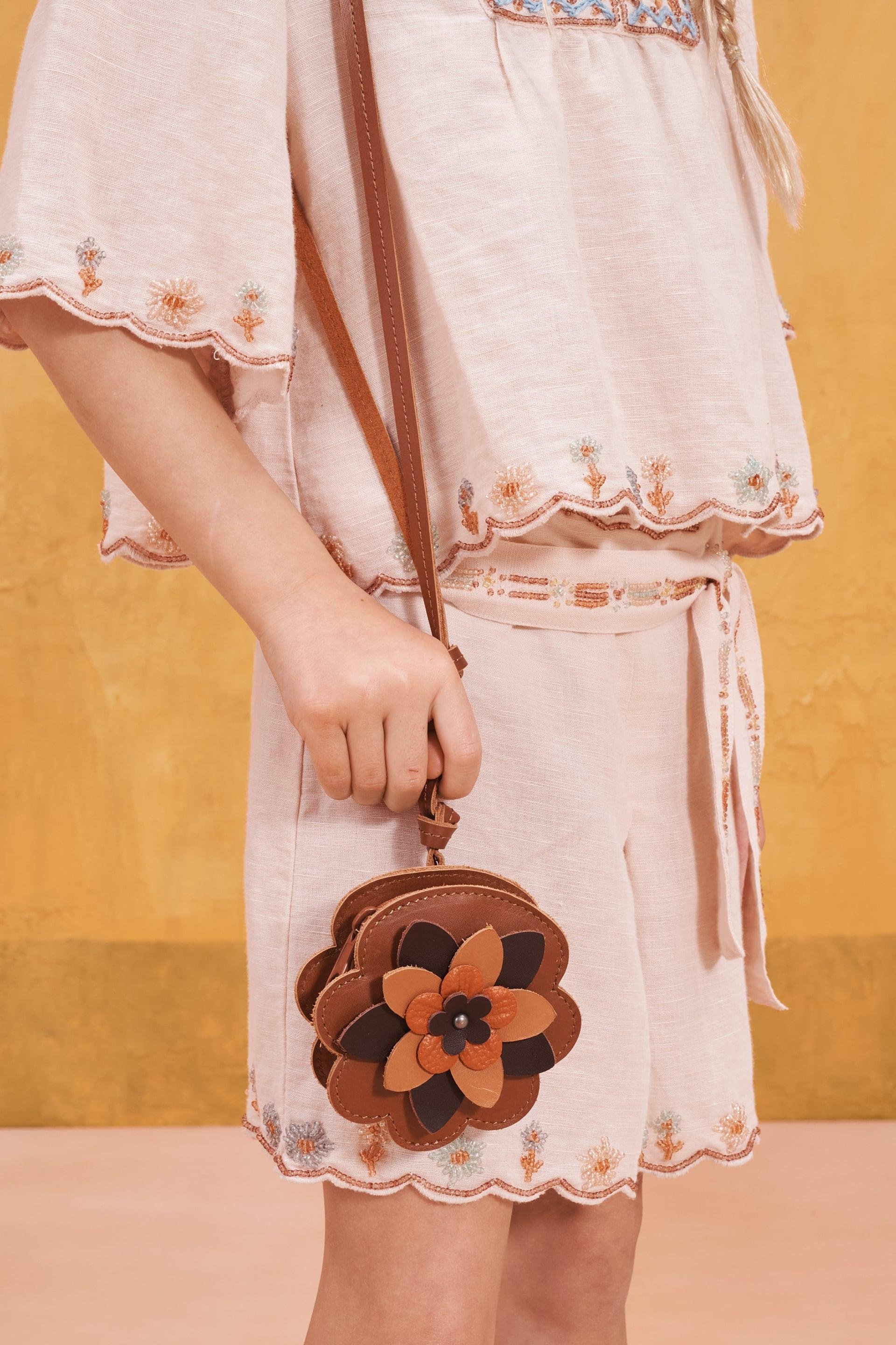 LEATHER FLOWER SLING BAG LIMITED EDITION by ZARA