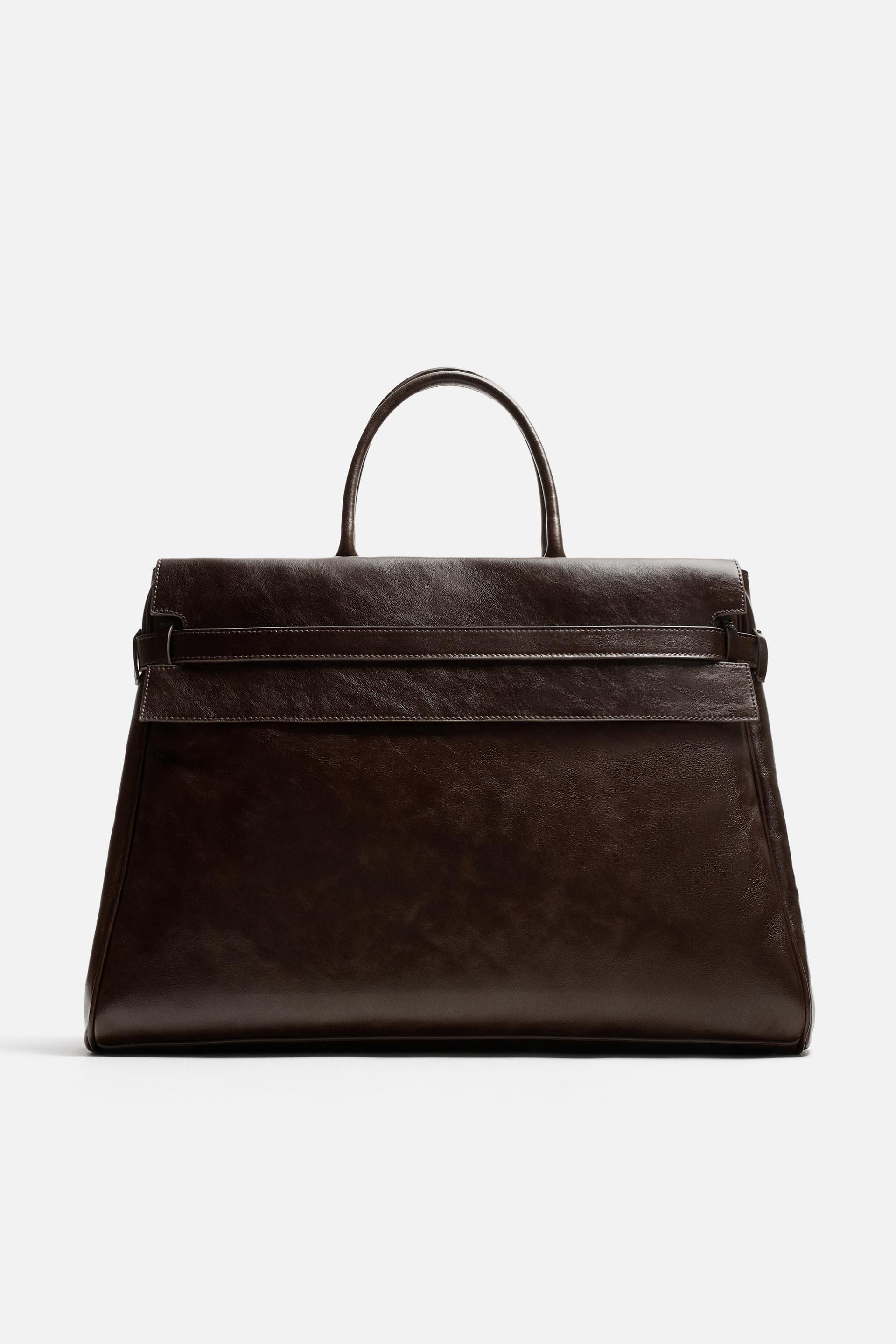 LEATHER HANDBAG by ZARA