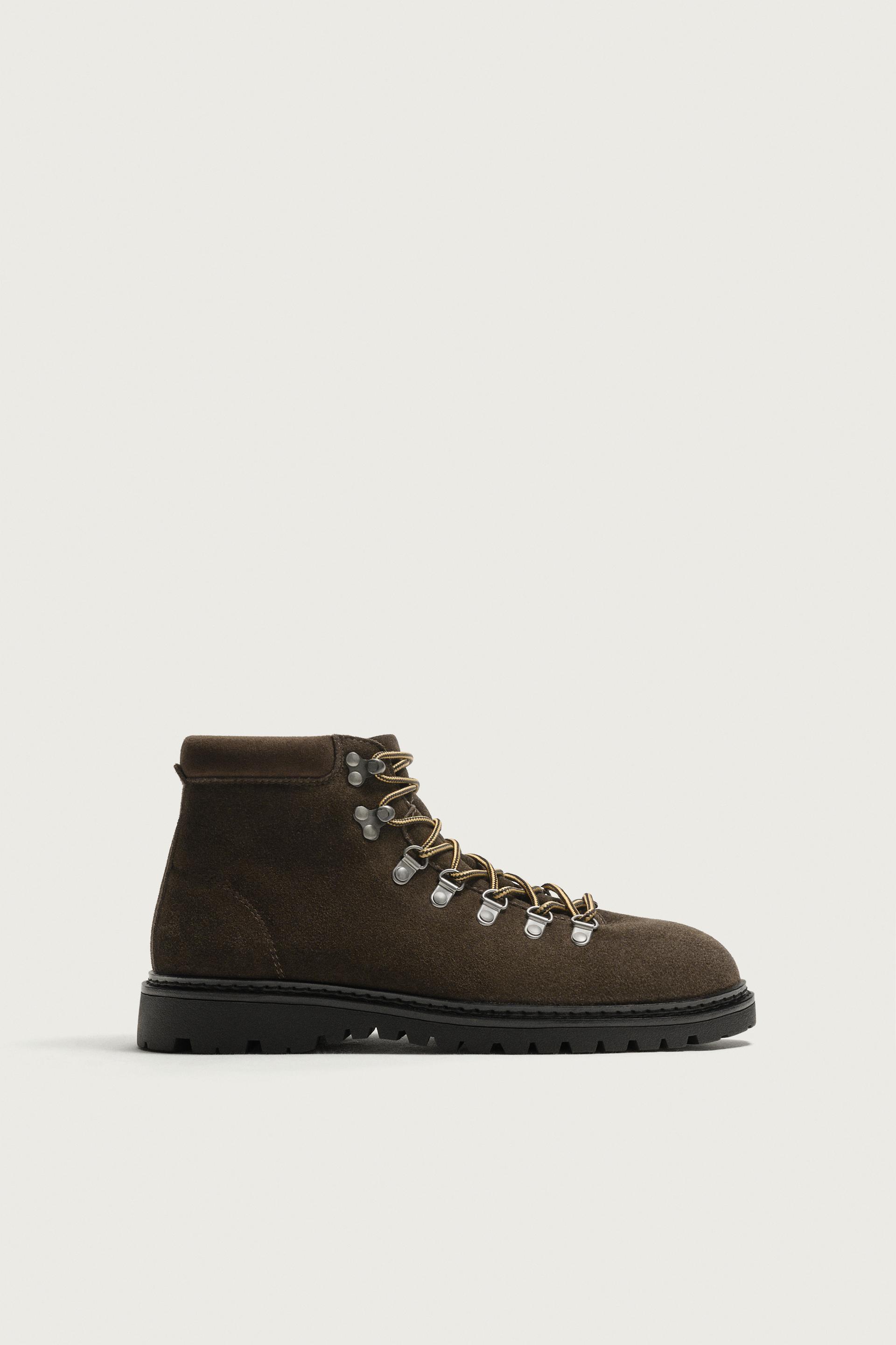 LEATHER HIKING BOOTS by ZARA