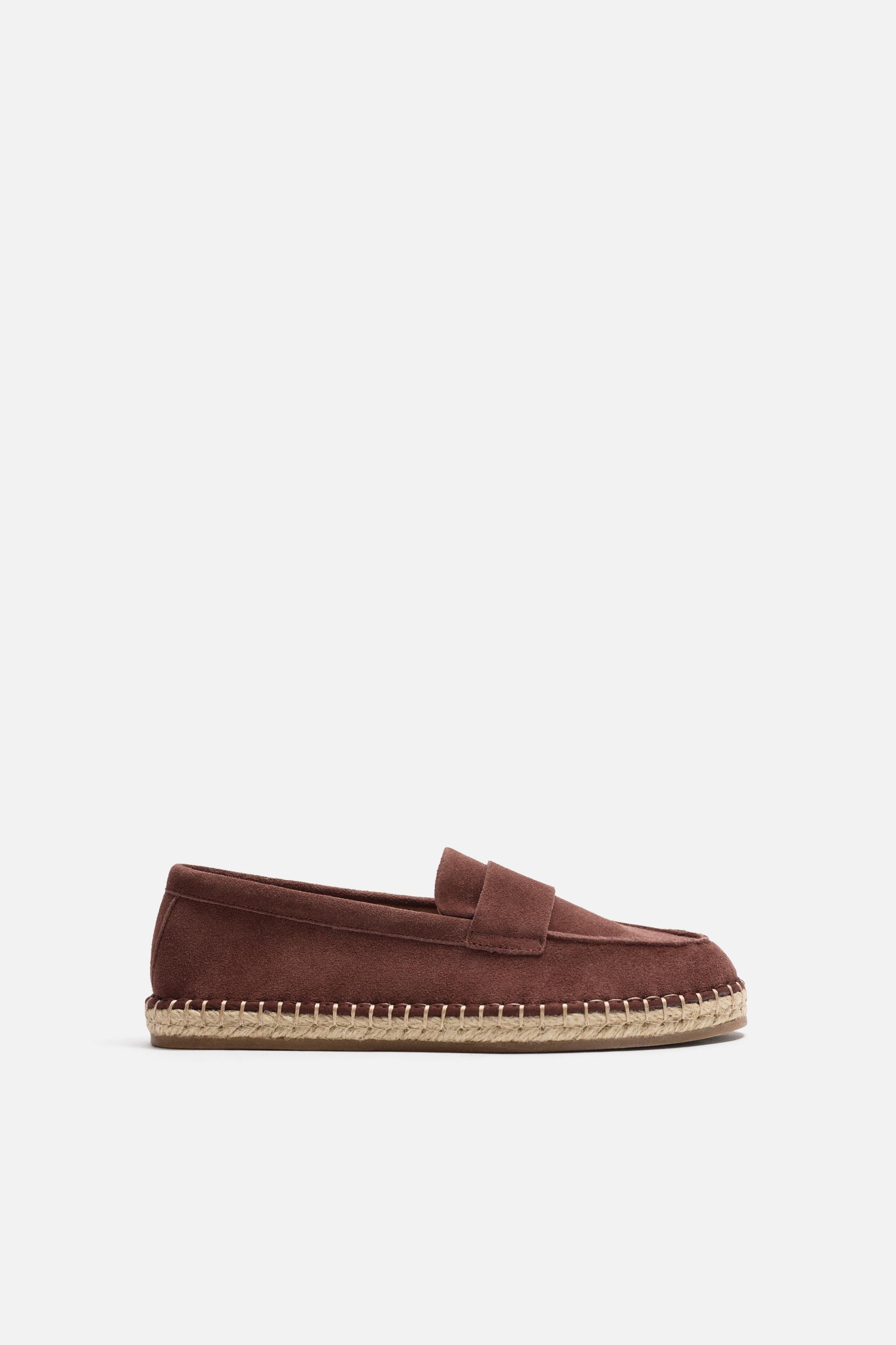 LEATHER MOCCASIN ESPADRILLES by ZARA