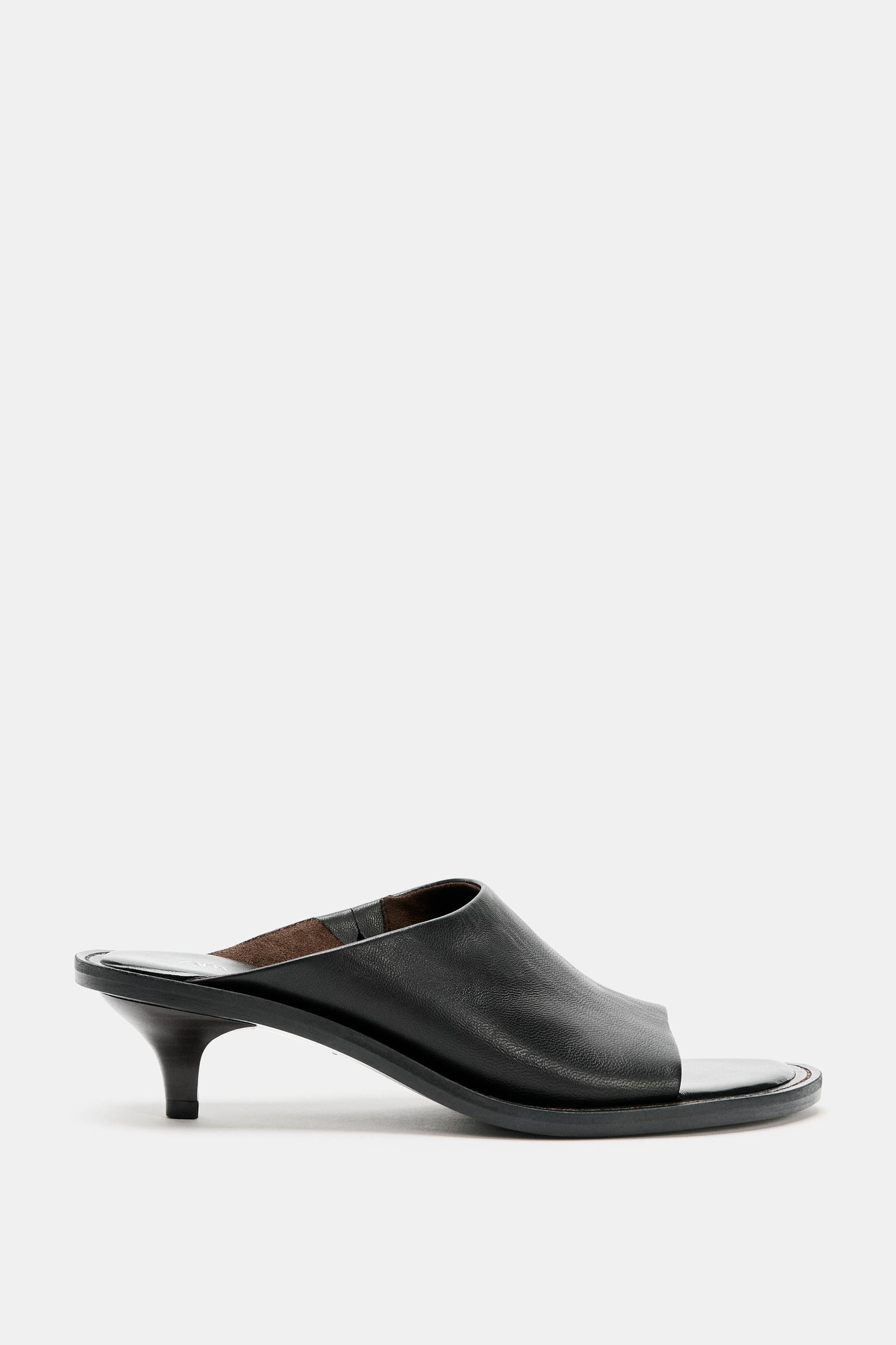 LEATHER MULE SANDALS by ZARA