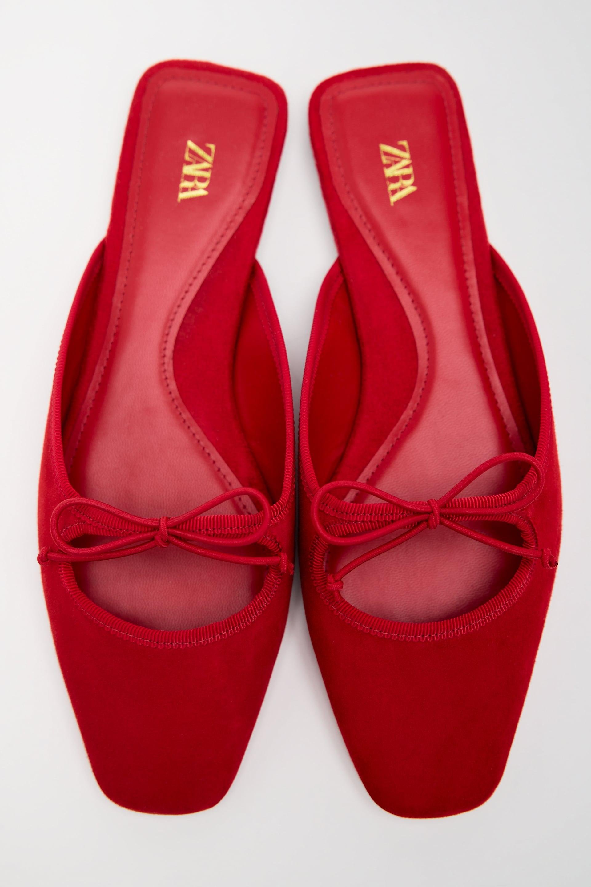 LEATHER MULES WITH BOW by ZARA