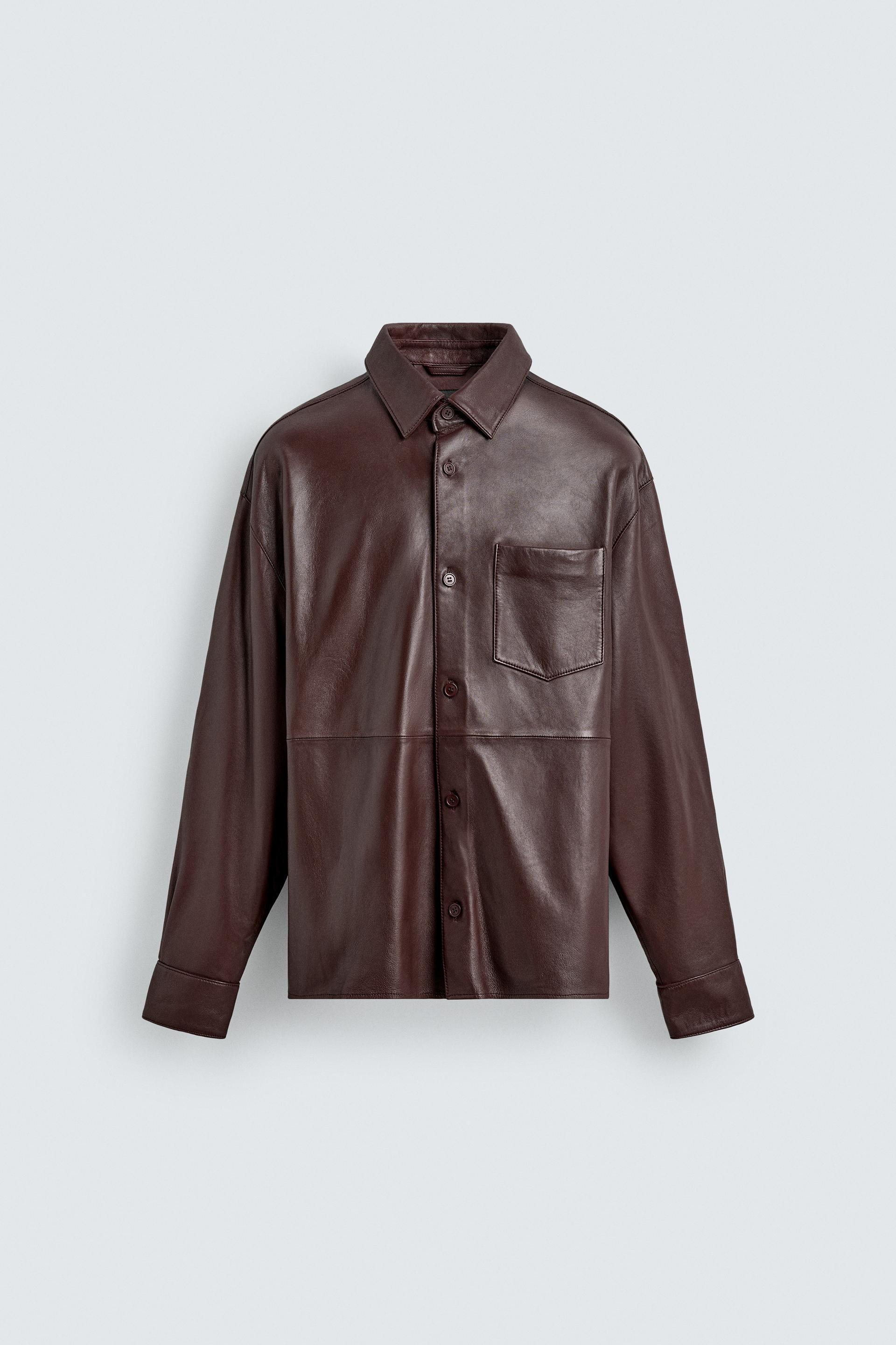 LEATHER OVERSHIRT by ZARA