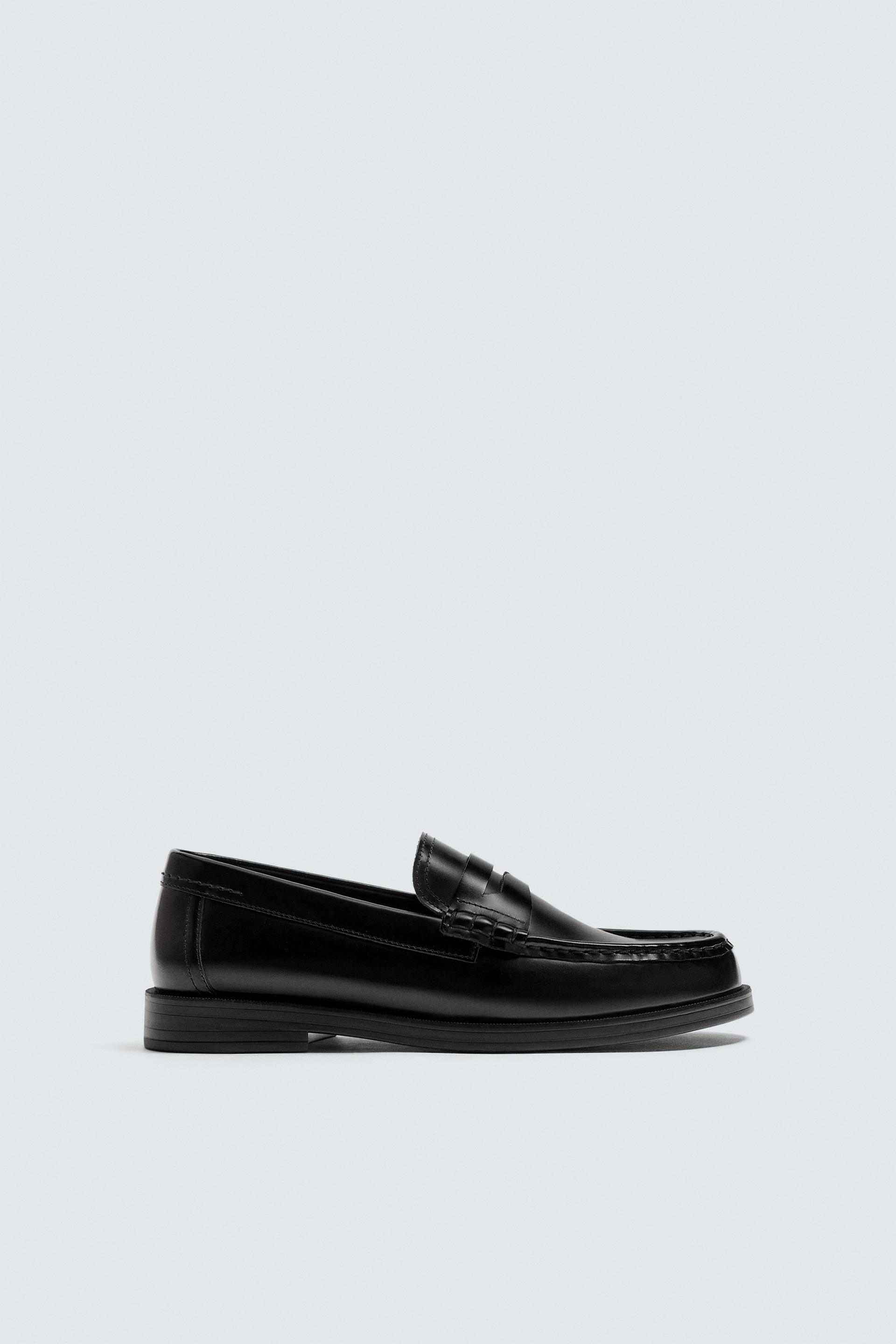 LEATHER PENNY LOAFERS by ZARA