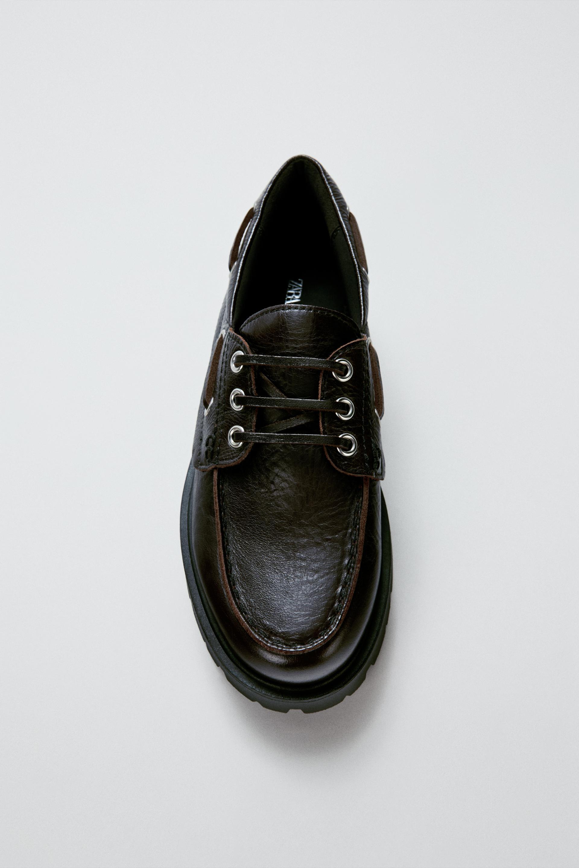 LEATHER PLATFORM LOAFERS by ZARA