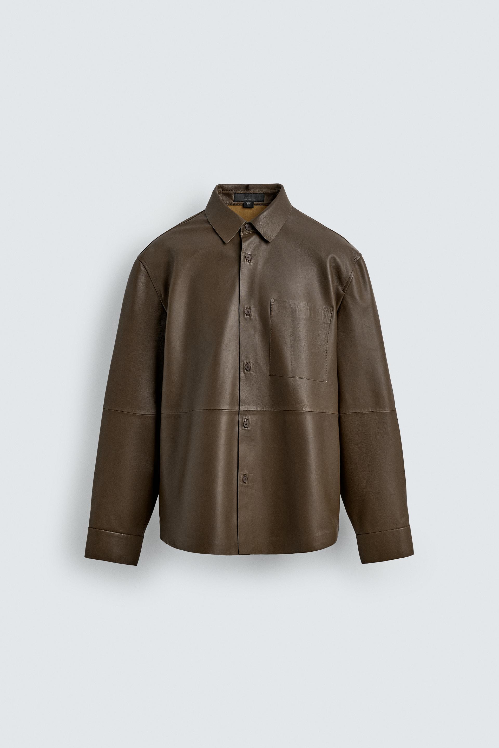 LEATHER POCKET SHIRT by ZARA