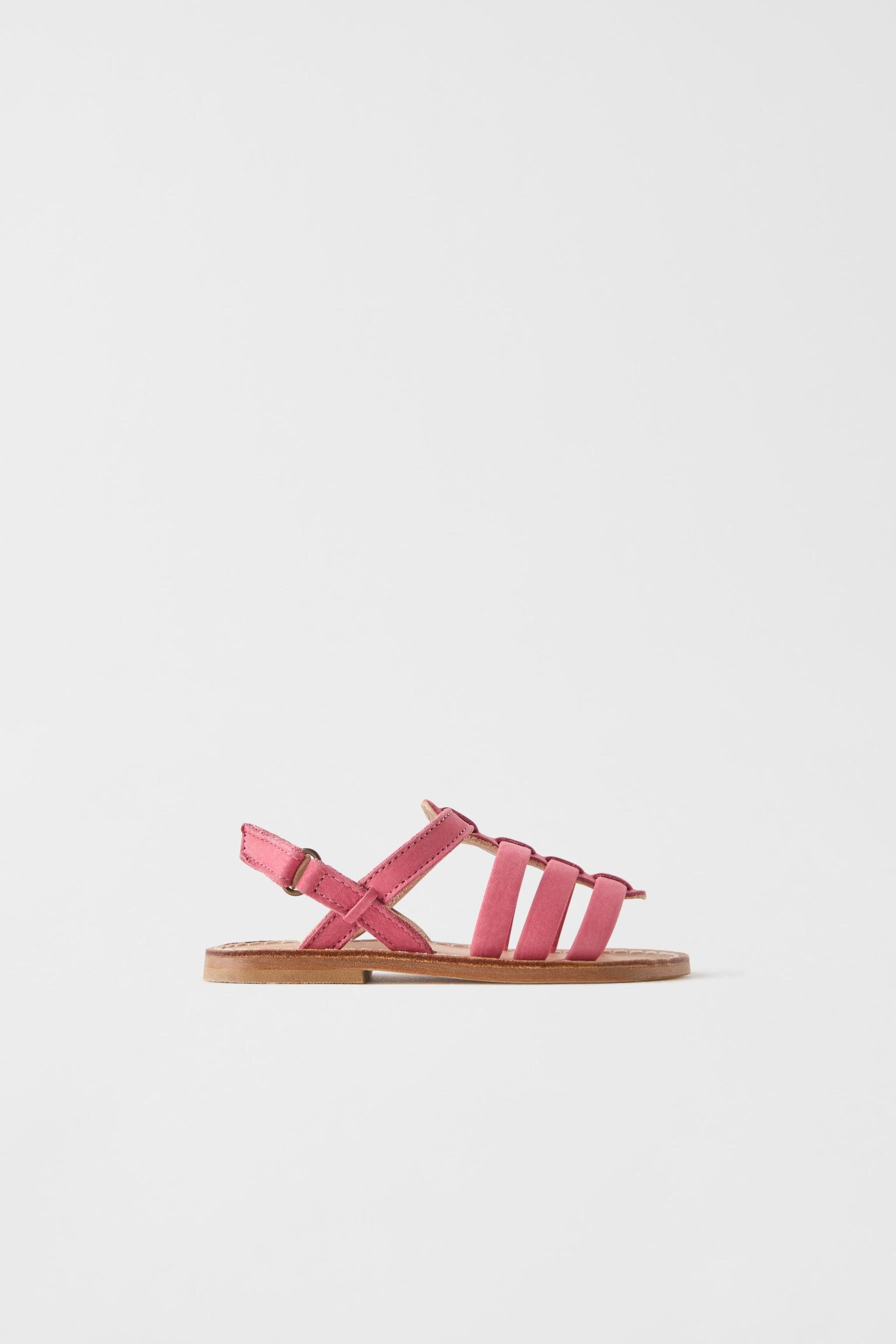 LEATHER SANDALS WITH STRAPS by ZARA