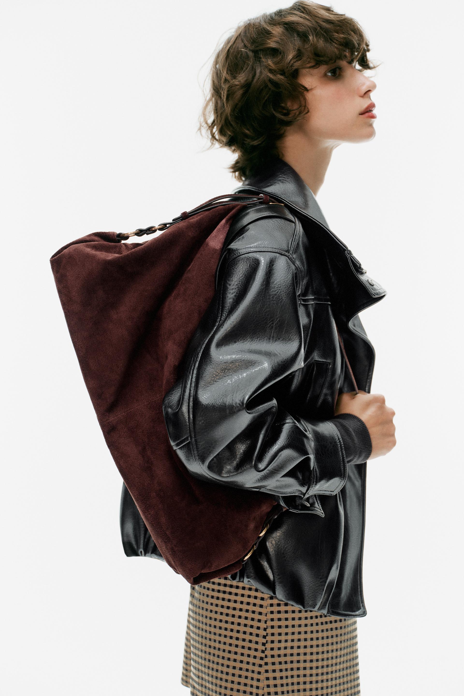 LEATHER SHOPPER BAG by ZARA