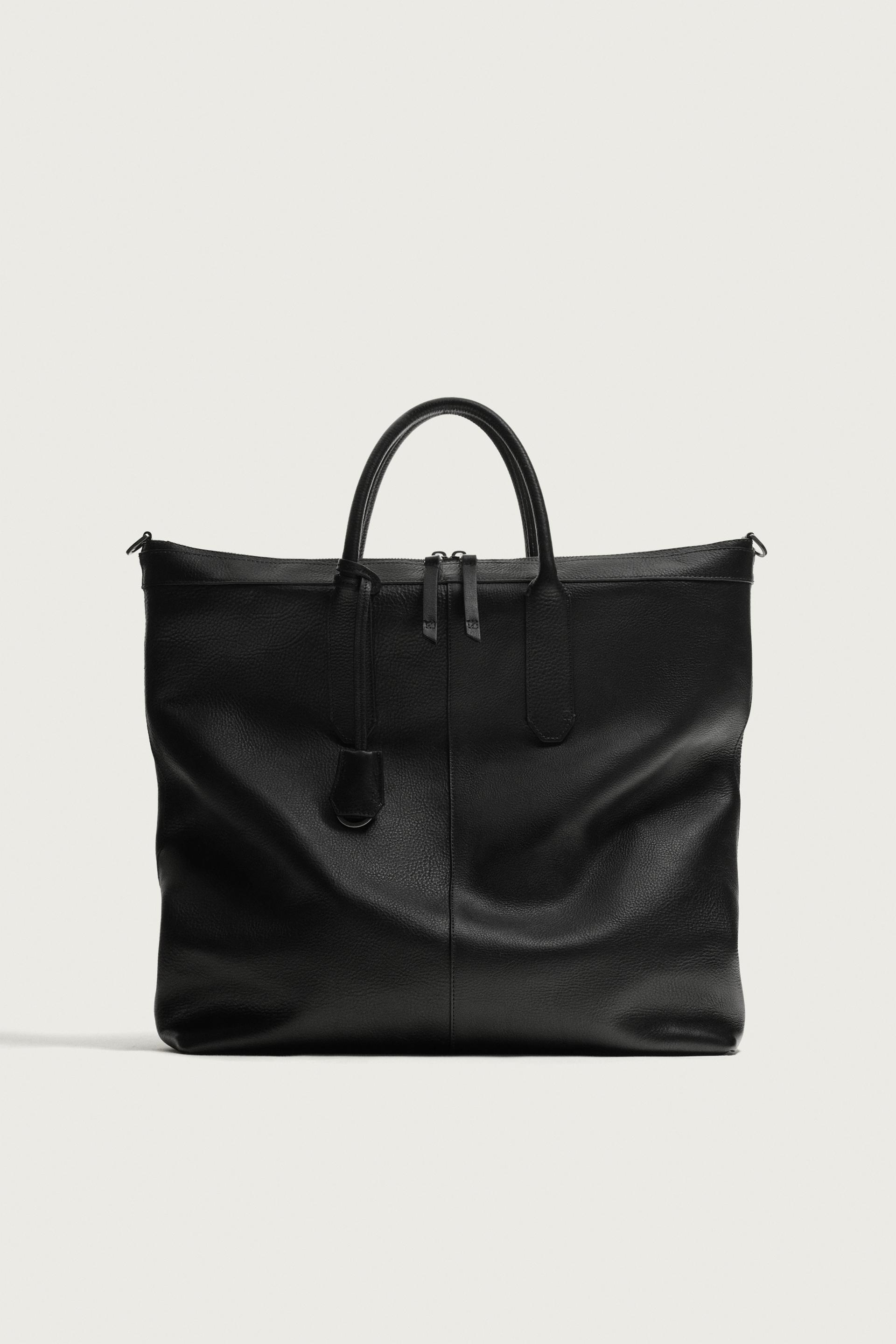 LEATHER SHOPPER BAG by ZARA