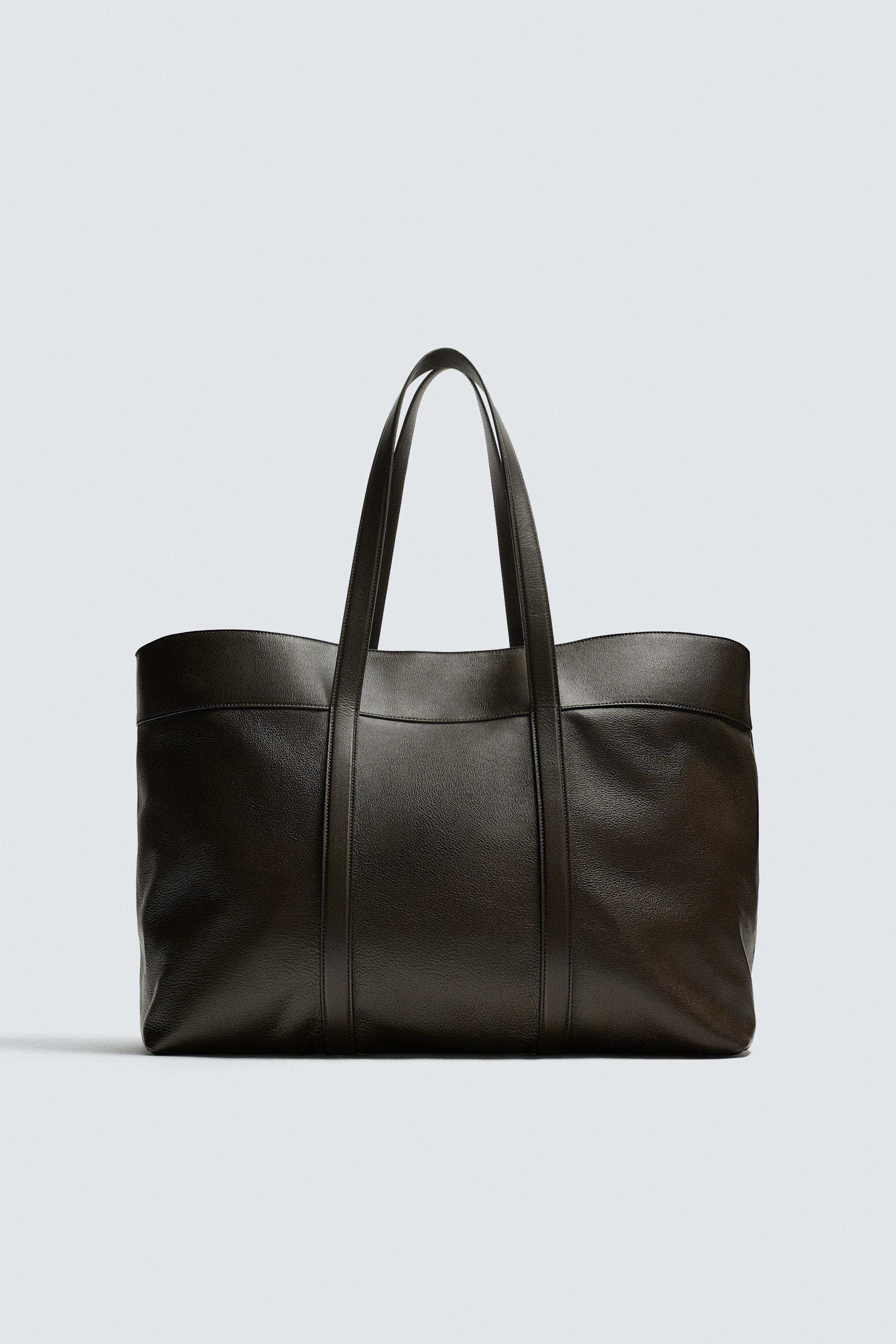 LEATHER SHOPPER BAG by ZARA