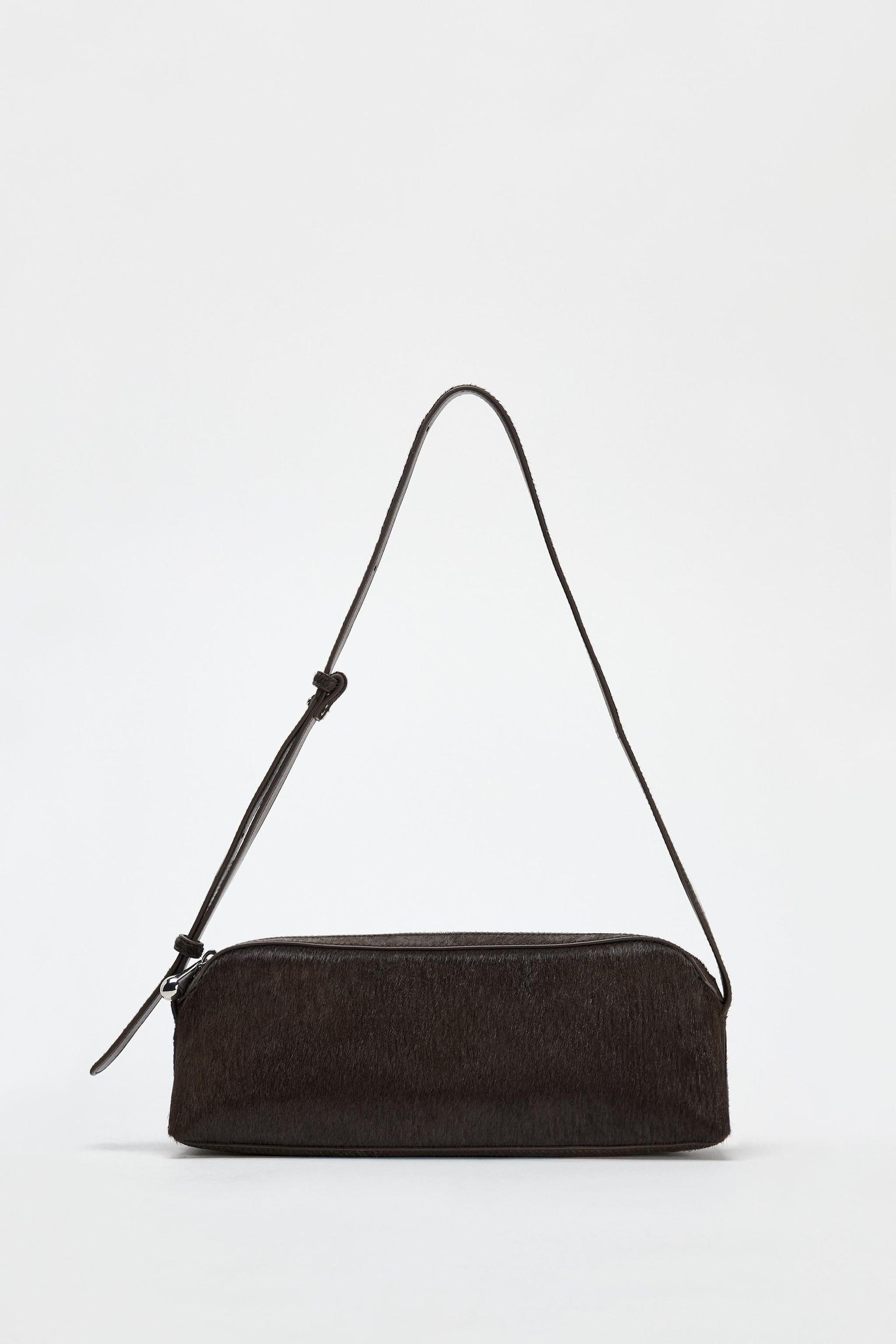 LEATHER SHOULDER BAG by ZARA