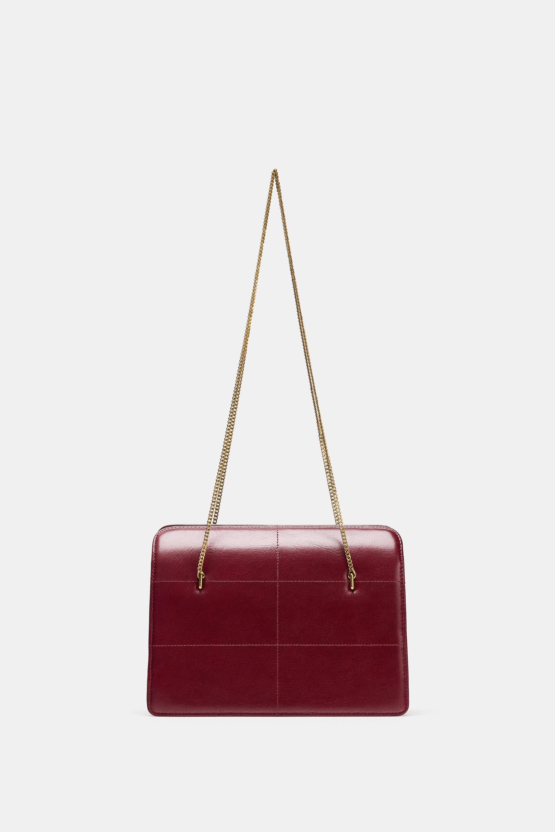 LEATHER SHOULDER BAG by ZARA