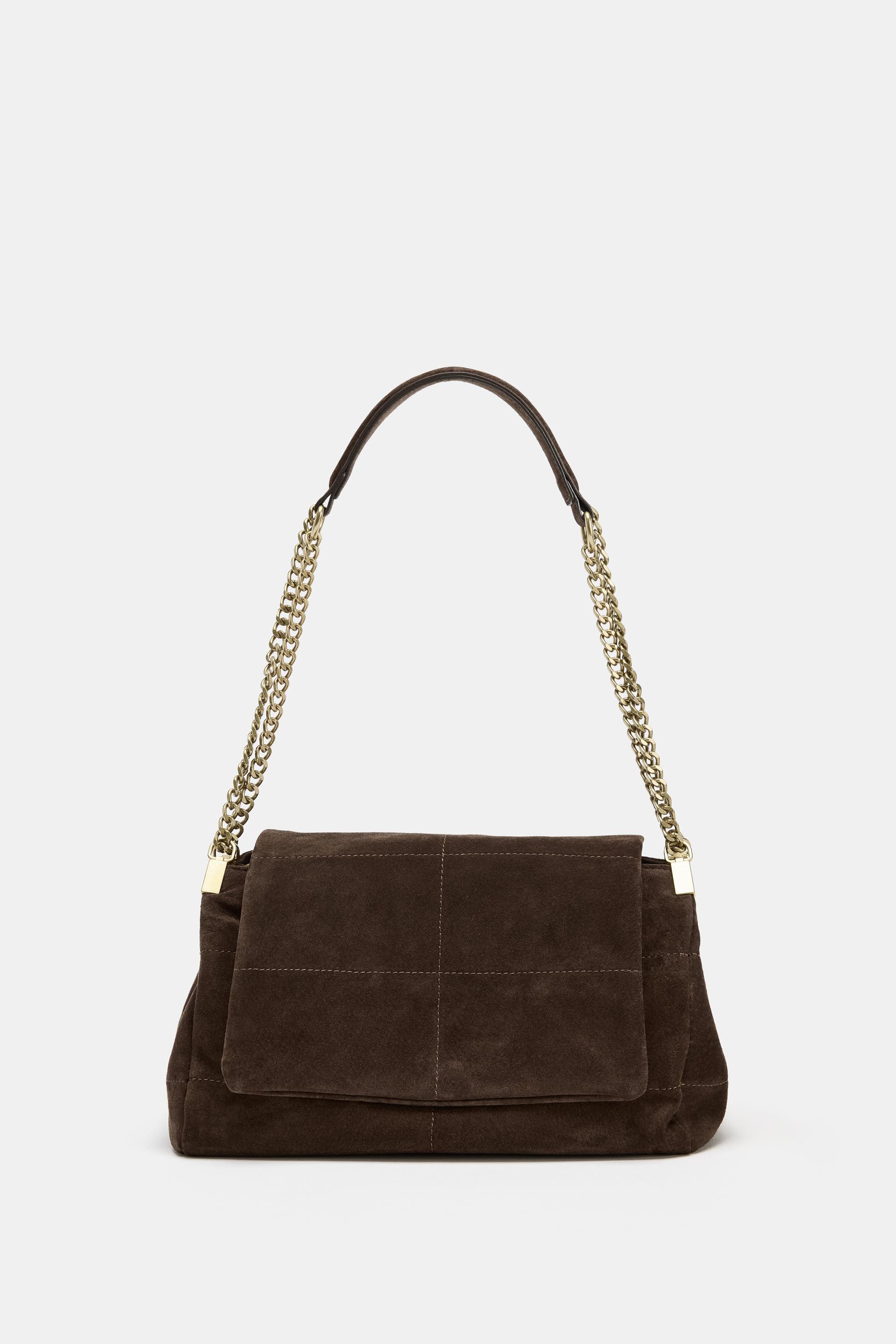 LEATHER SHOULDER BAG by ZARA