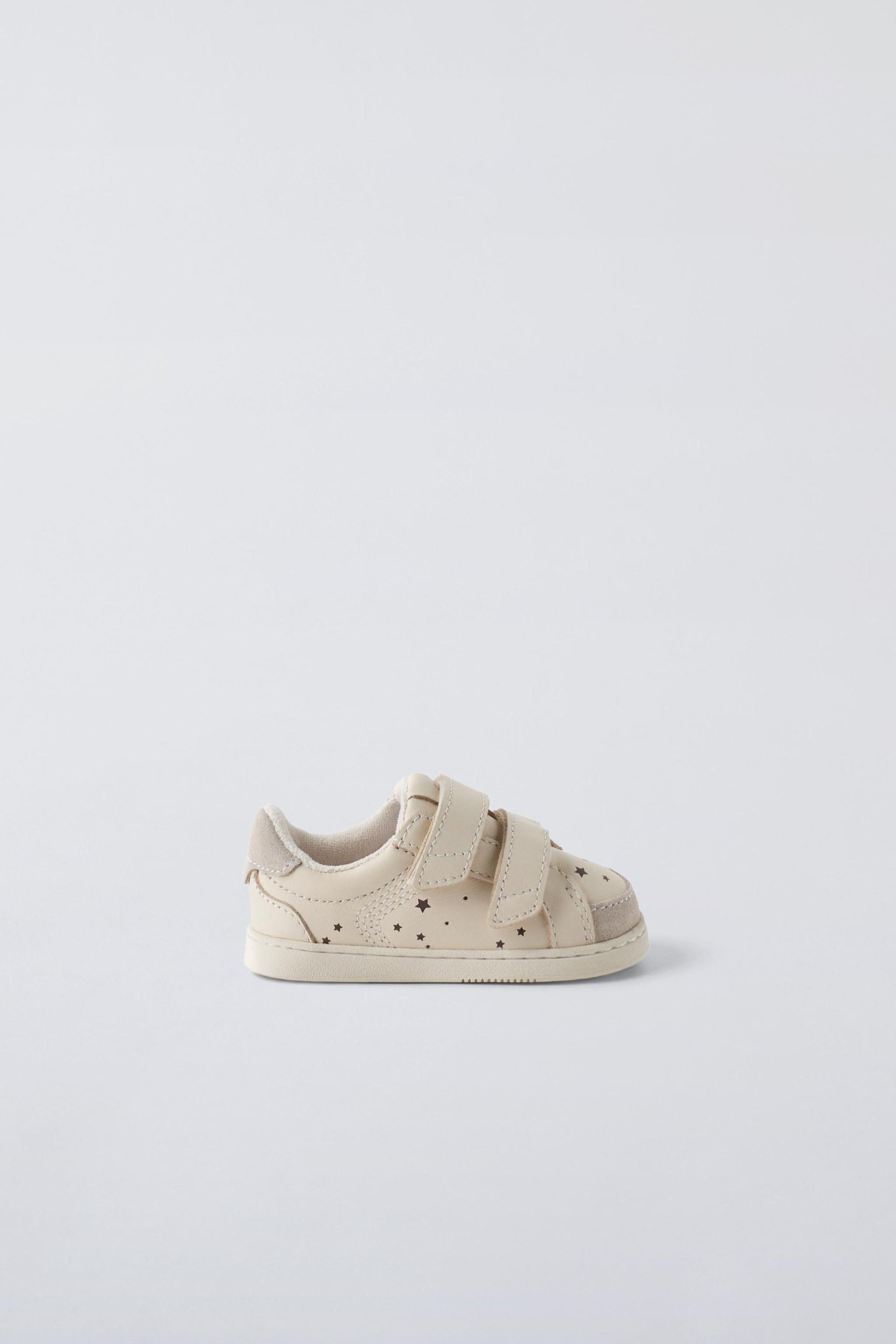 LEATHER SNEAKERS WITH STARS by ZARA