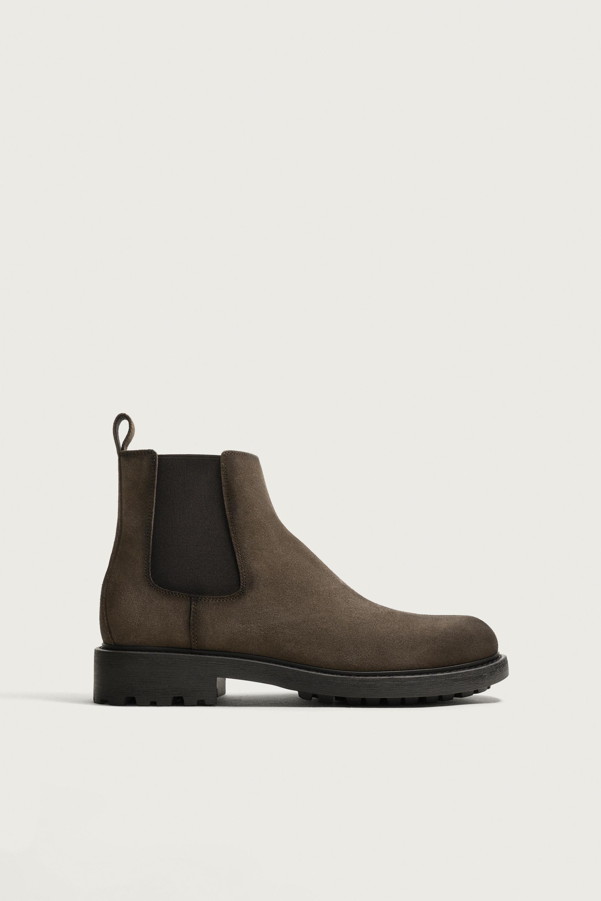 LEATHER TRACK SOLE BOOTS by ZARA
