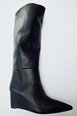 LEATHER WEDGE BOOTS by ZARA