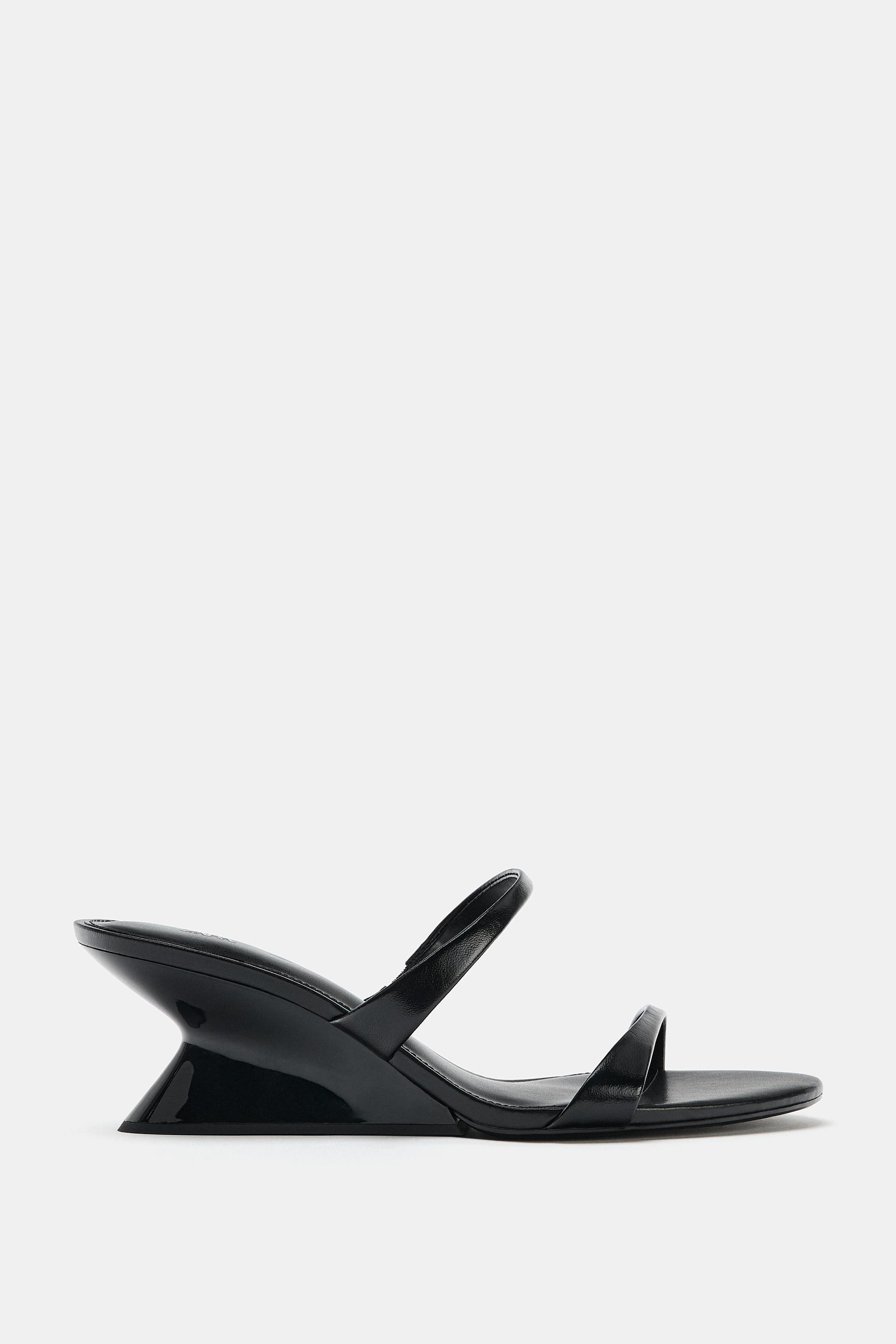 LEATHER WEDGE MULES by ZARA