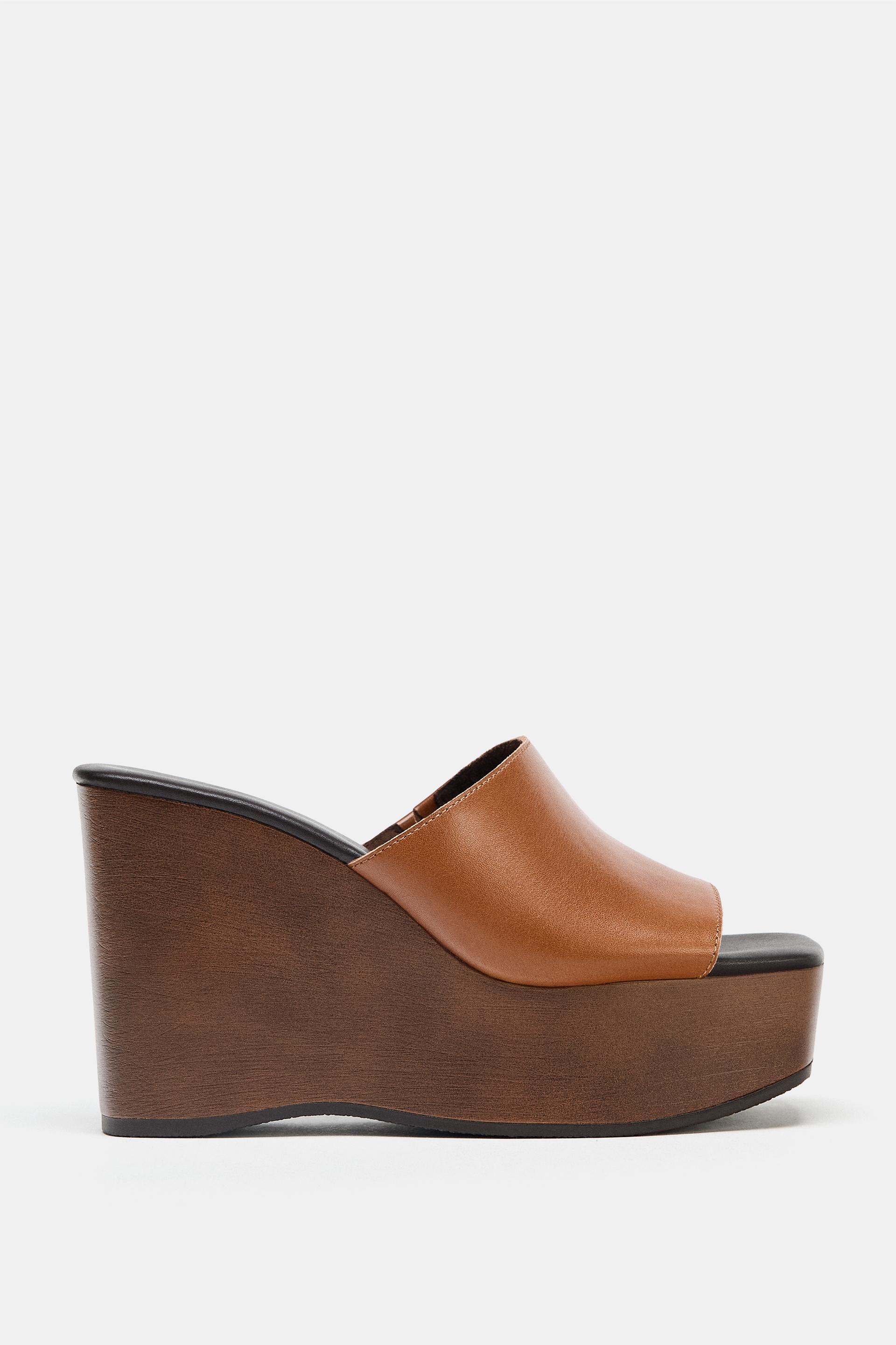LEATHER WEDGE by ZARA