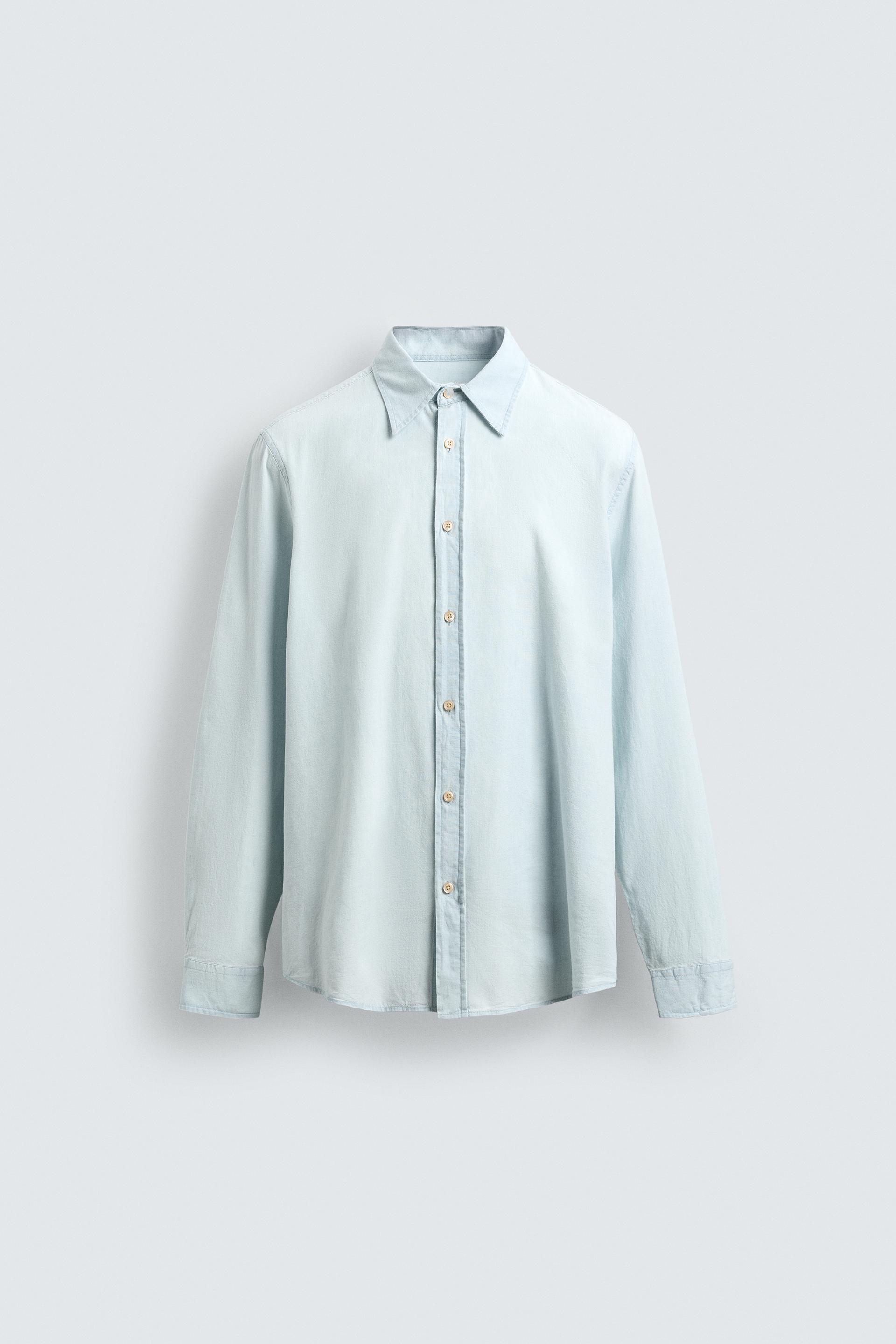 LIGHTWEIGHT COTTON DENIM SHIRT by ZARA