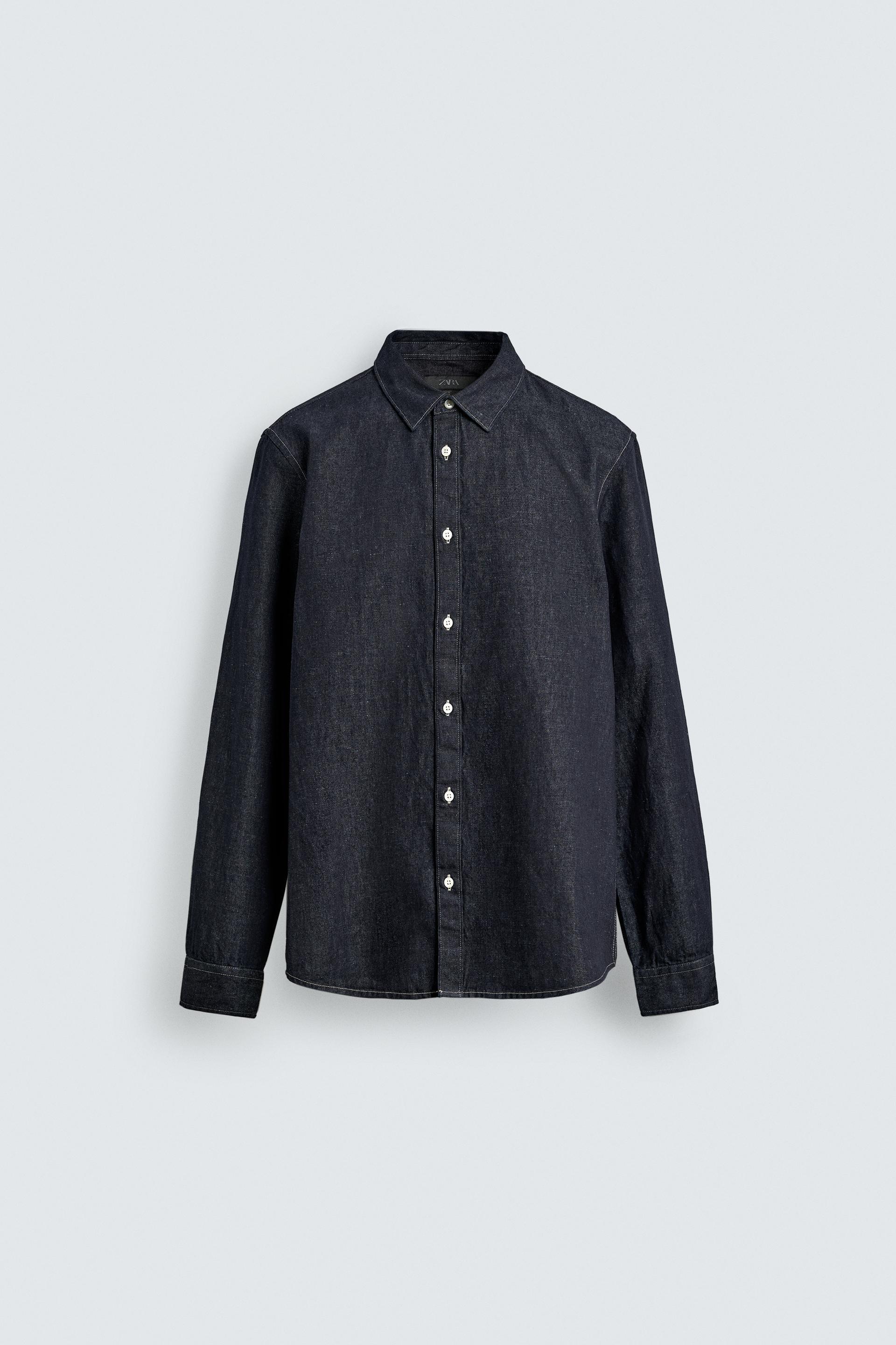 LIGHTWEIGHT COTTON - LINEN DENIM SHIRT by ZARA