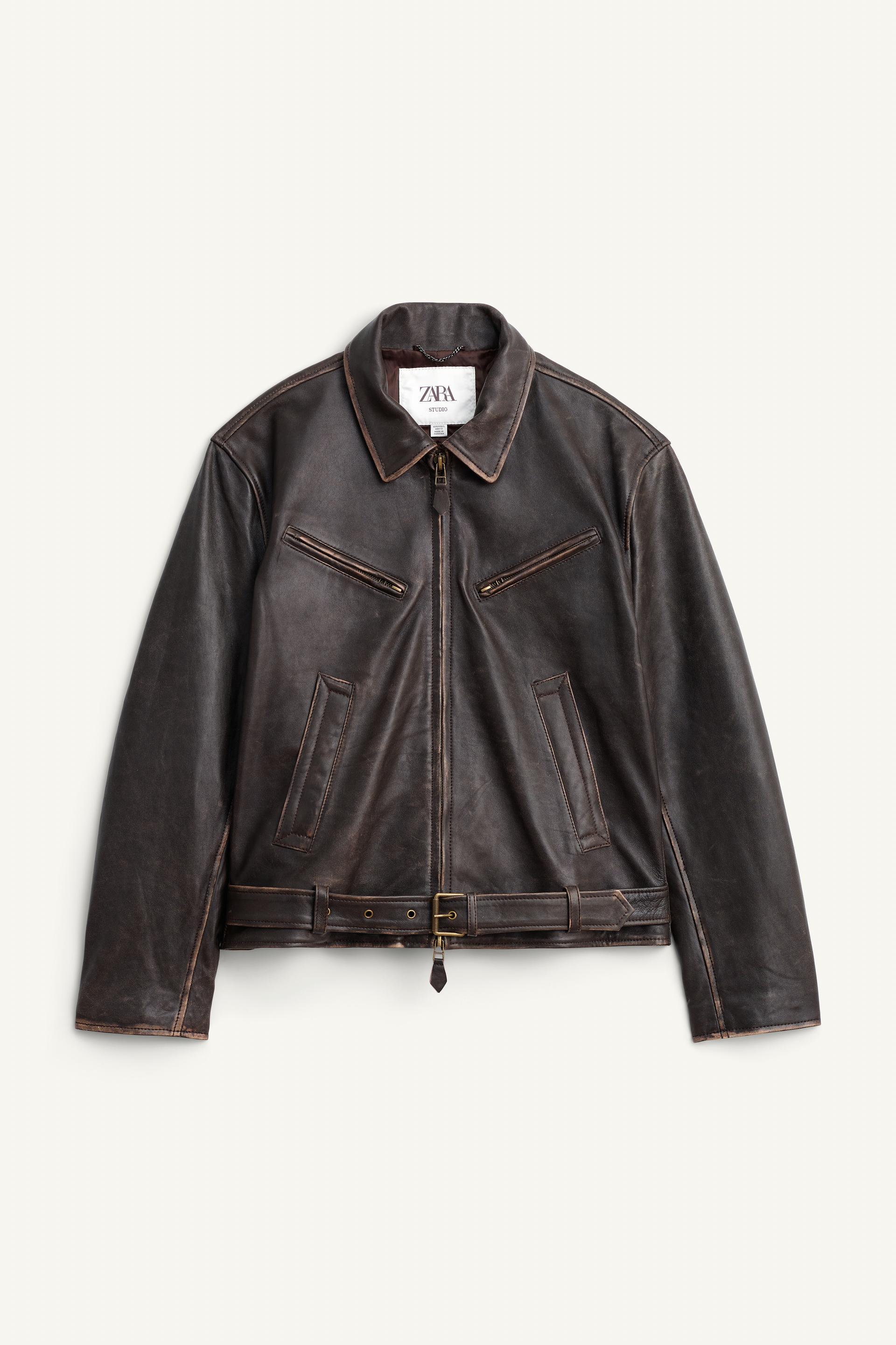 LIMITED EDITION BELTED LEATHER JACKET by ZARA