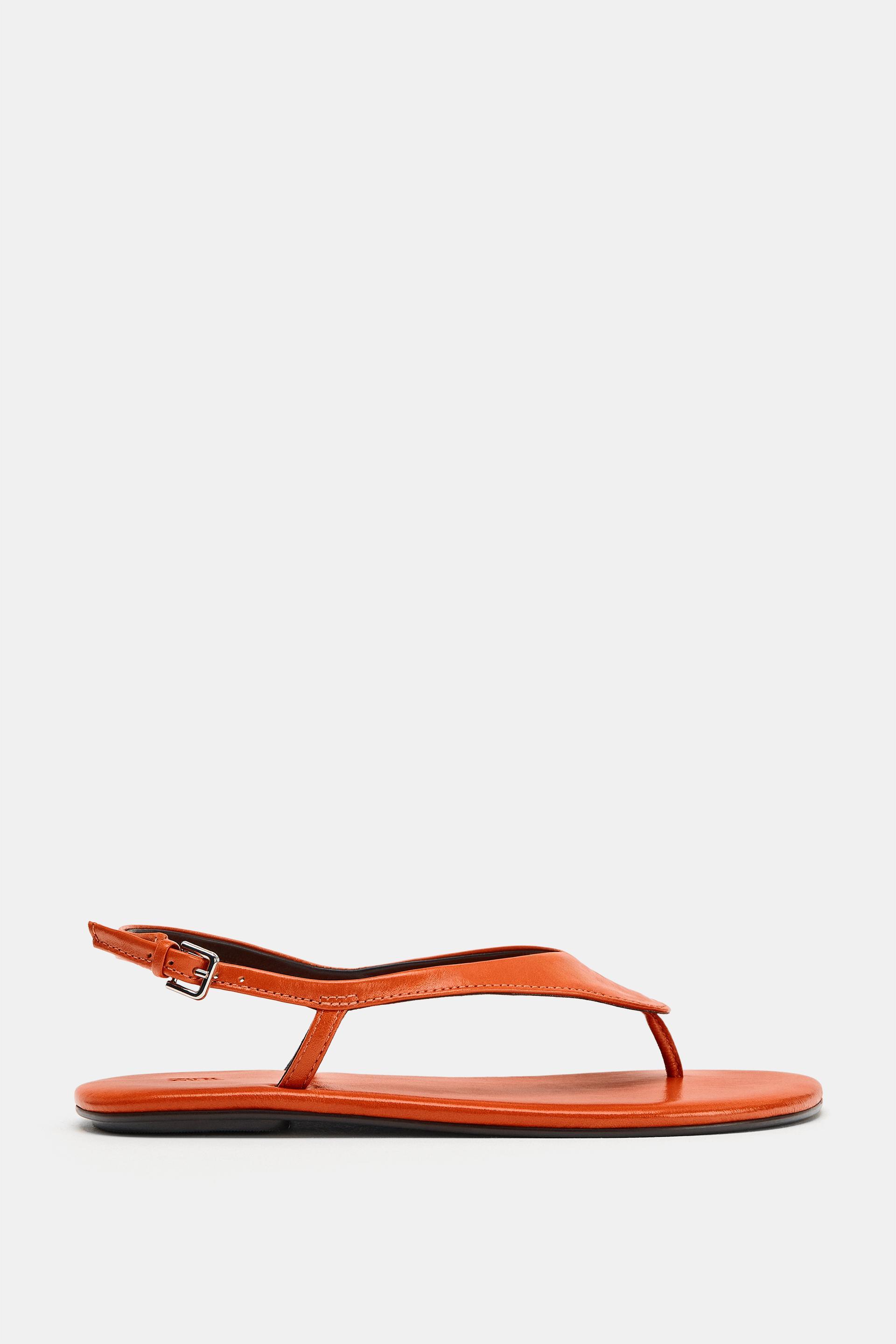 LIMITED EDITION FLAT LEATHER SANDALS by ZARA