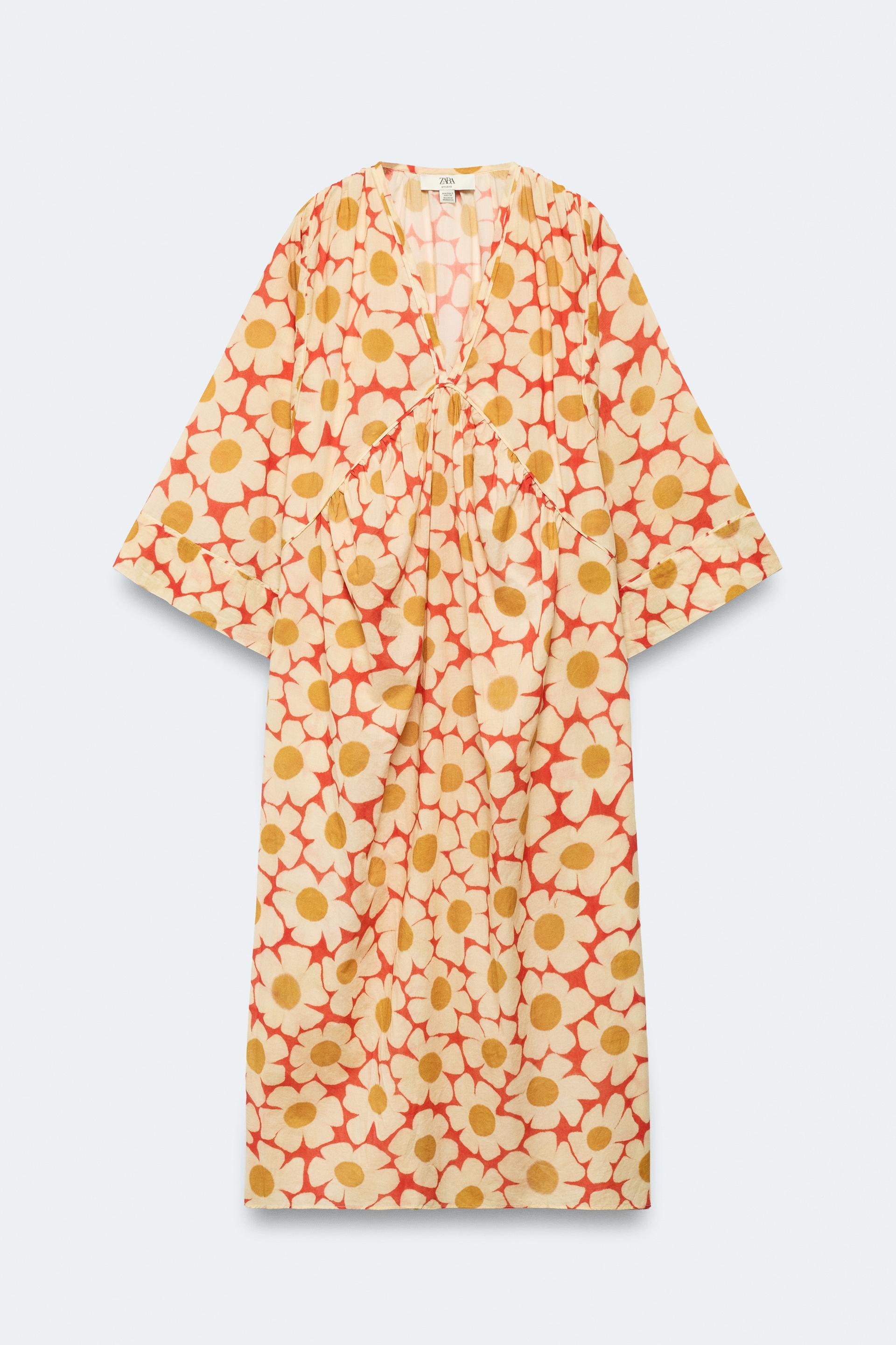 LIMITED EDITION FLORAL KAFTAN DRESS by ZARA