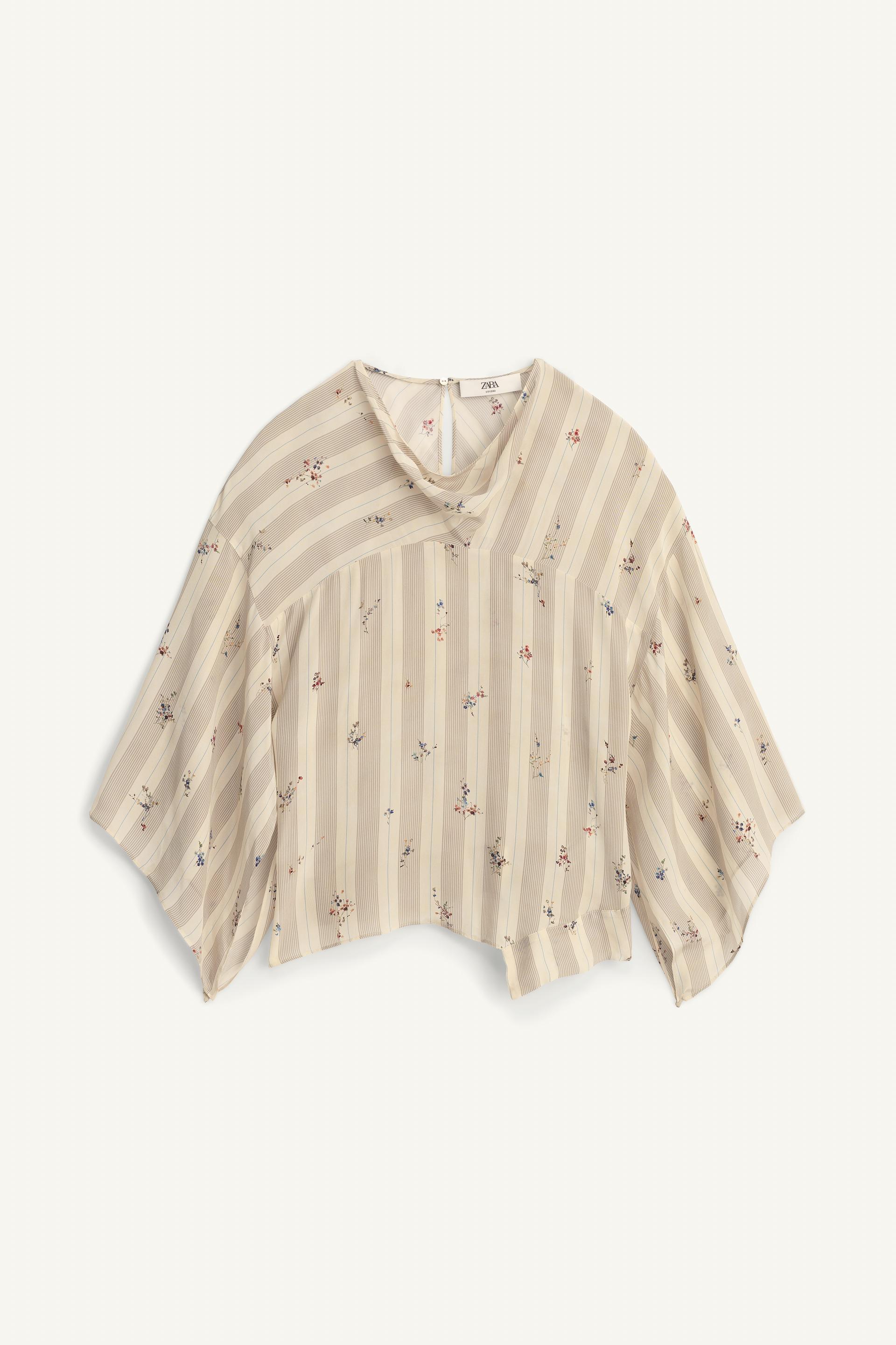LIMITED EDITION FLORAL STRIPED BLOUSE by ZARA