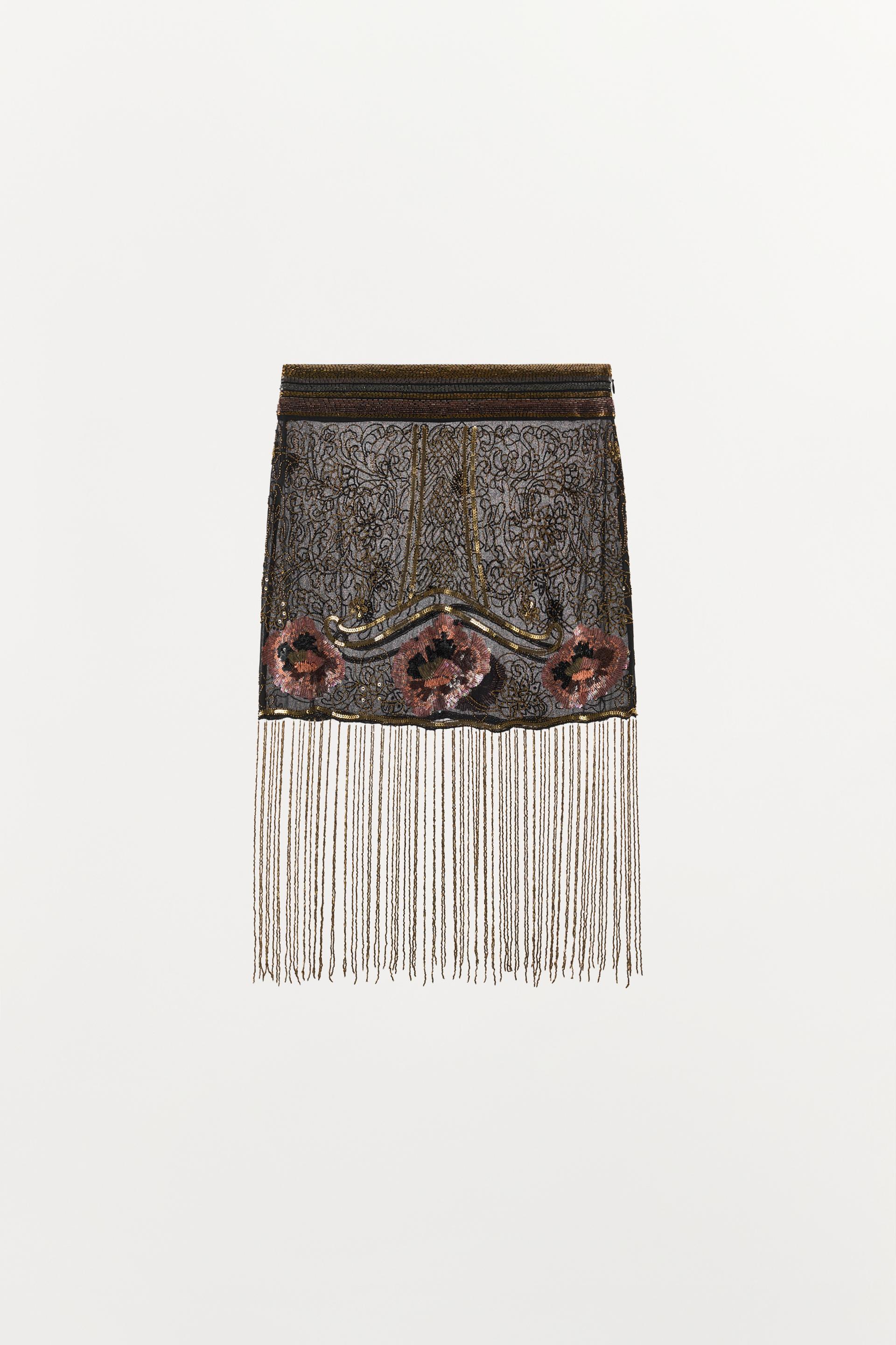 LIMITED EDITION FRINGED MINI SKIRT by ZARA