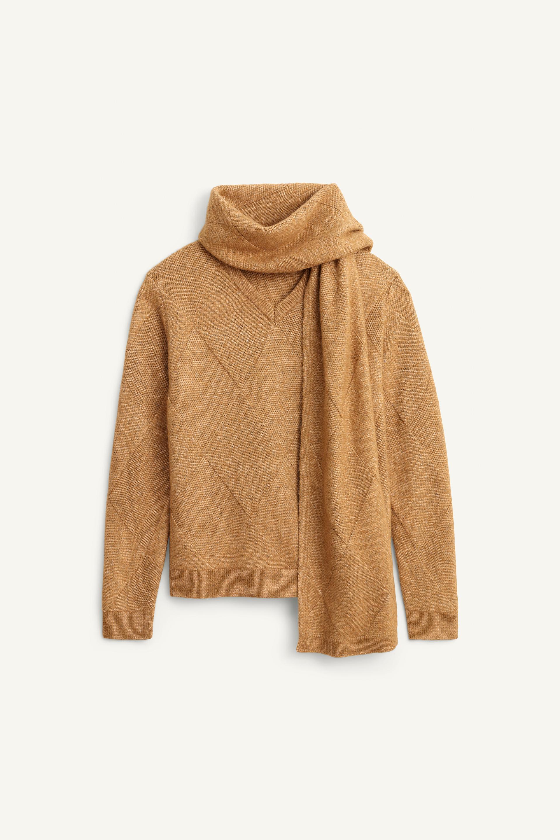 LIMITED EDITION GEOMETRIC JACQUARD SWEATER WITH SCARF by ZARA LIMITED EDITION GEOMETRIC JACQUARD SWEATER WITH SCARF by ZARA