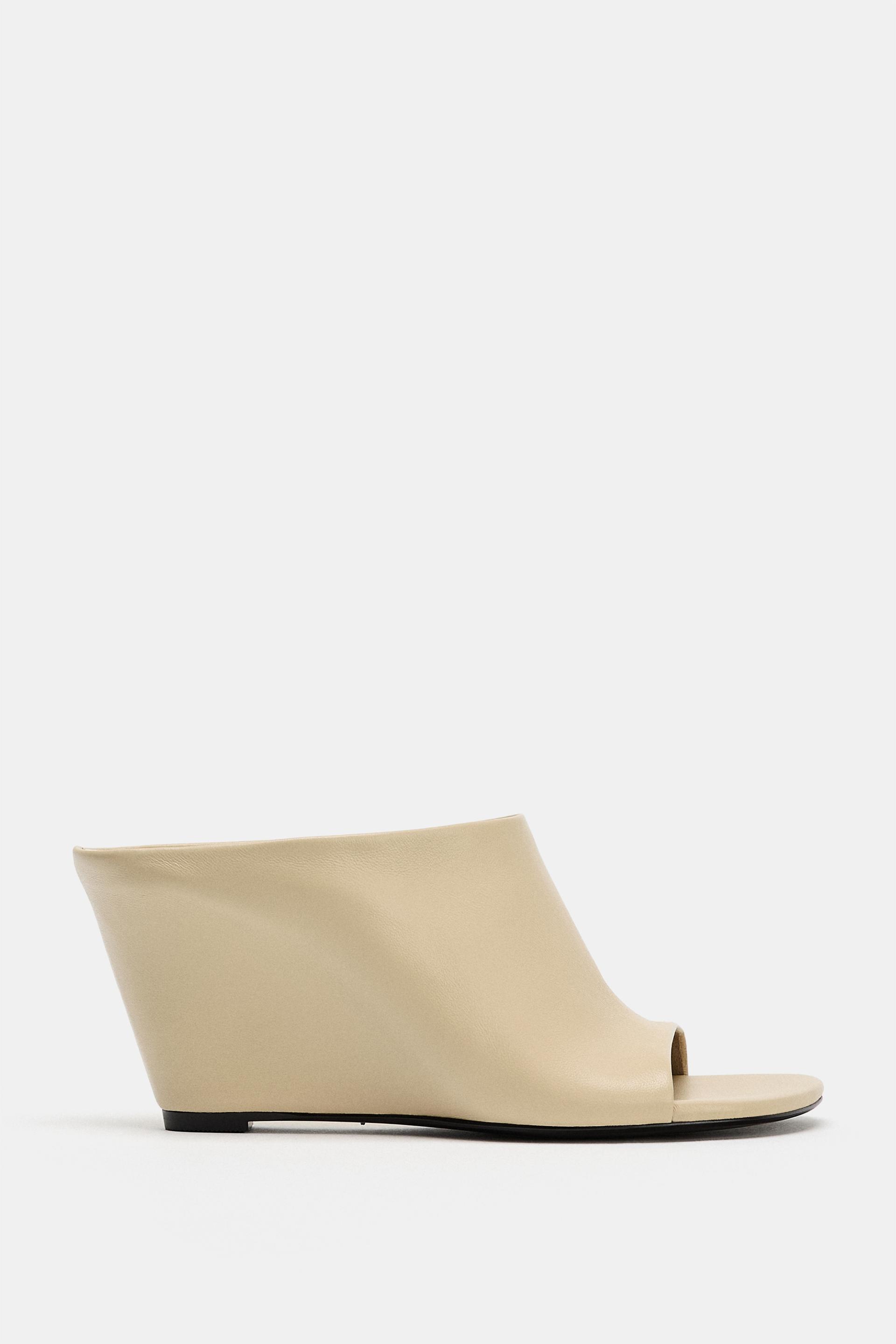 LIMITED EDITION LEATHER WEDGES by ZARA