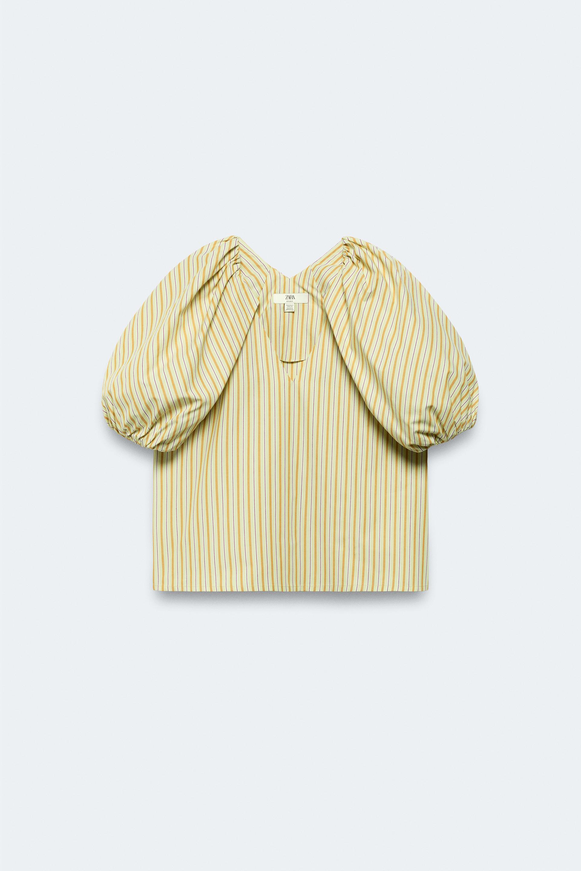 LIMITED EDITION STRIPED PUFF SLEEVE BLOUSE by ZARA