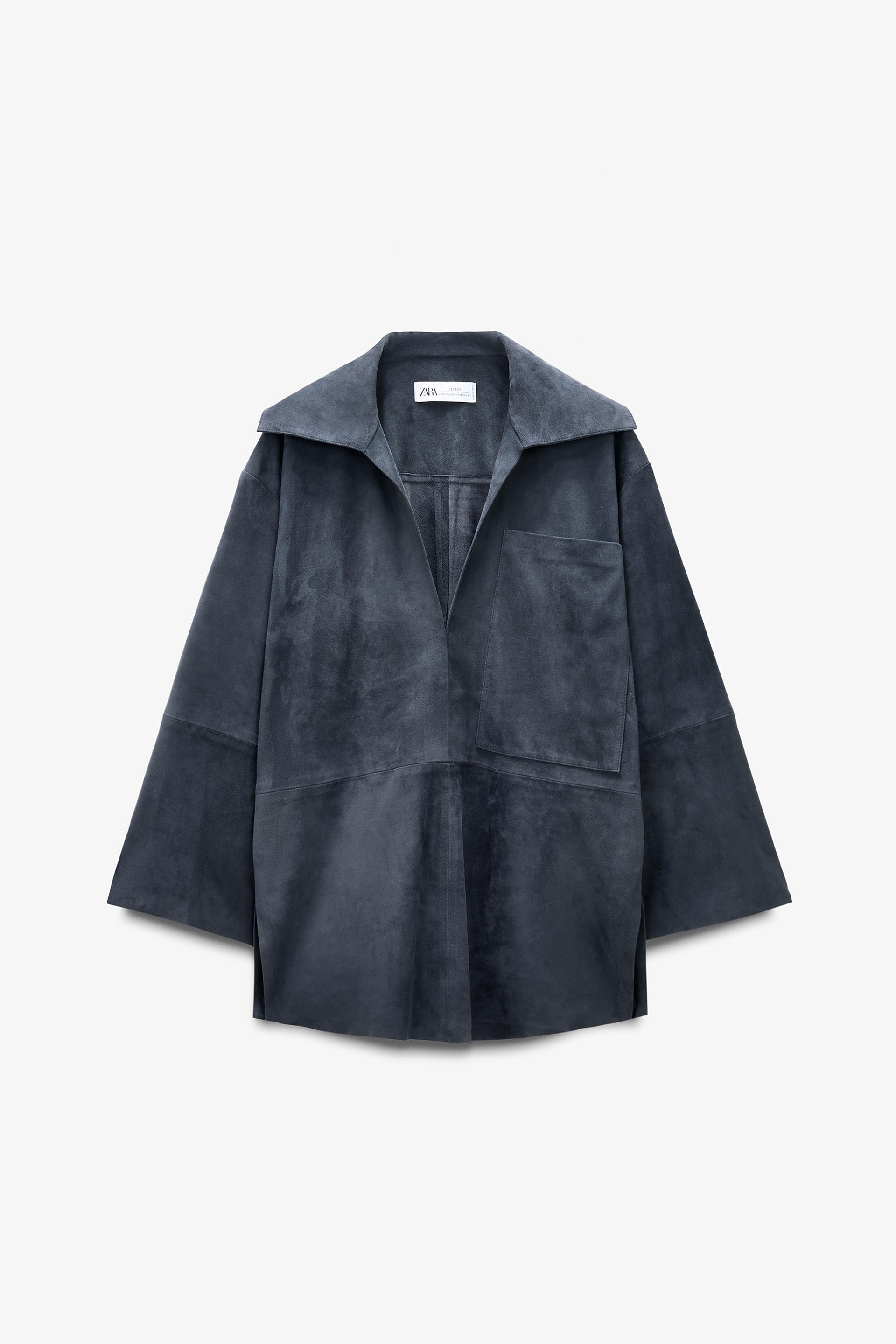 LIMITED EDITION SUEDE LEATHER POCKET SHIRT by ZARA