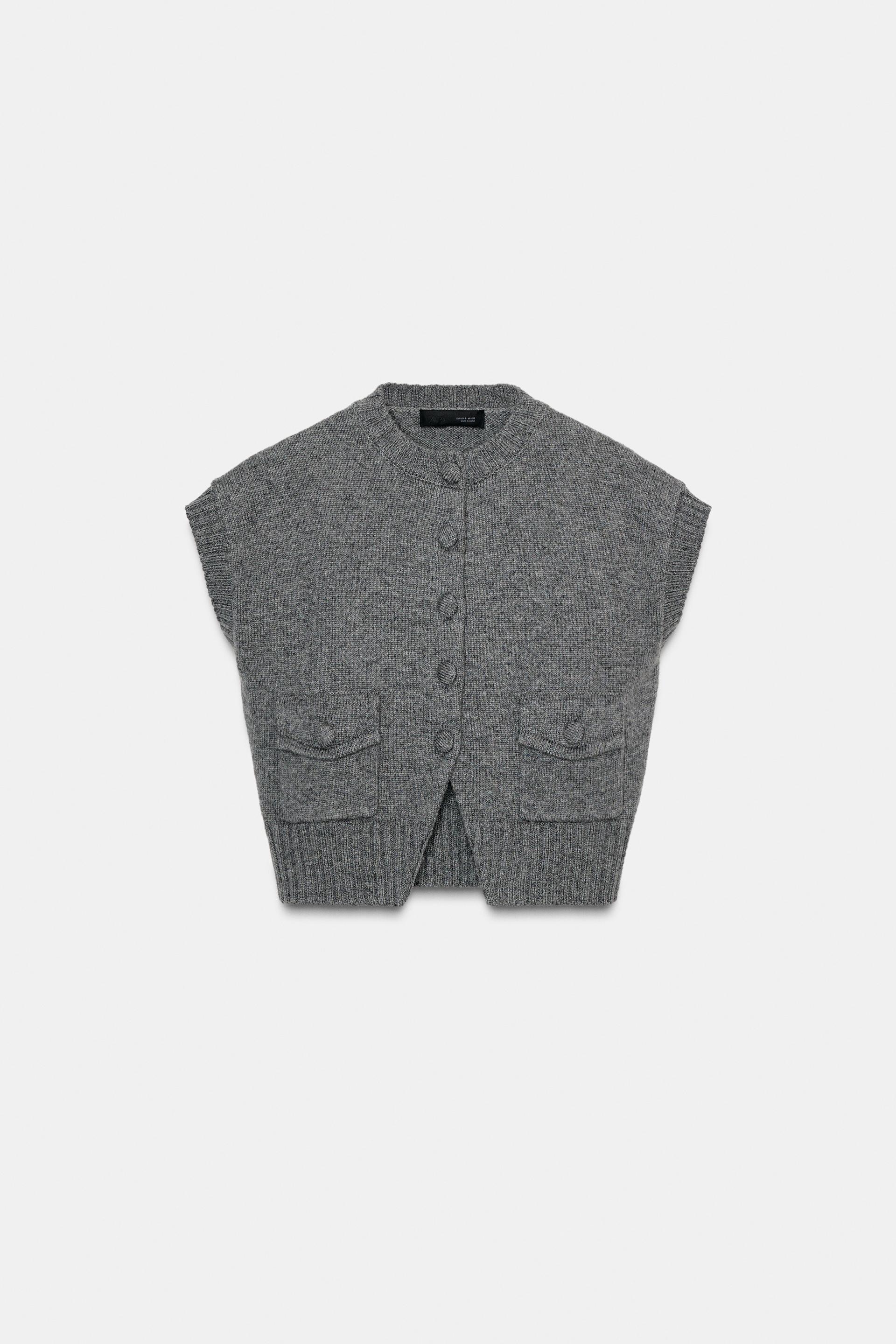 LINED BUTTON KNIT VEST by ZARA
